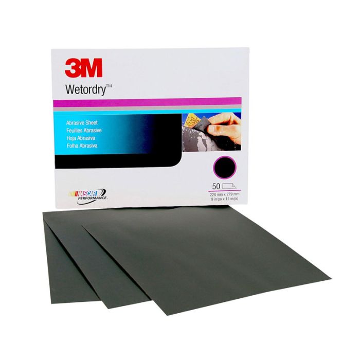 3M™ Wetordry™ Abrasive Sheet, 02038, P400, 9 in x 11 in, 50 sheets per carton, 5 cartons per case