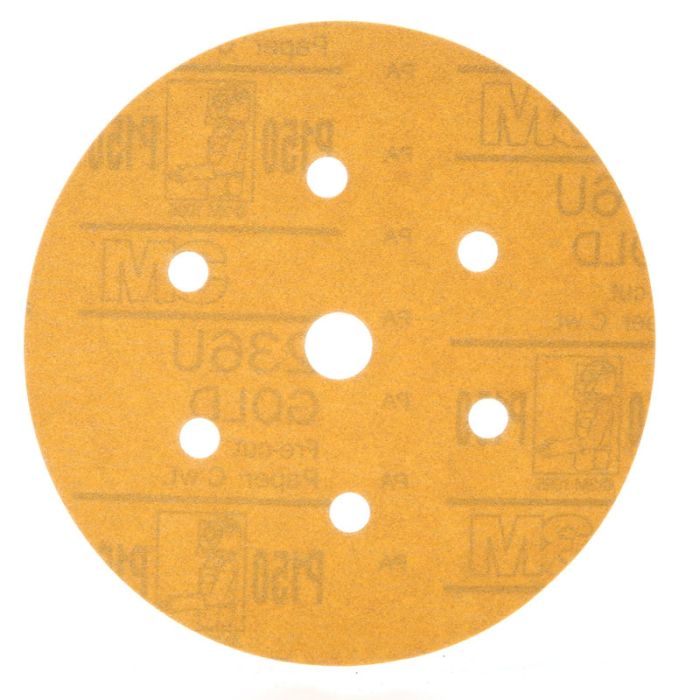 3M™ Hookit™ Gold Disc Dust Free 236U, 01083, 6 in, P80, 75 discs per carton, 4 cartons per case