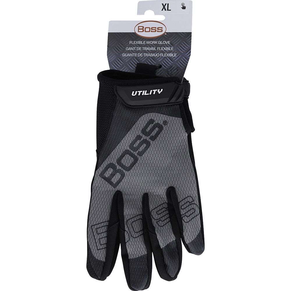 PRO-SAFE Size M (8) Synthetic Synthetic Leather General Protection Work  Gloves For Mechanics & Lifting, Uncoated, Hook & Loop Cuff, Full Fingered,  Black/Gray, Paired GLA-M2-M - 58428327 - Penn Tool Co., Inc