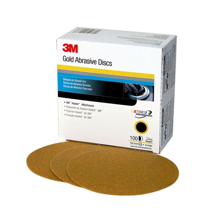 3M™ Hookit™ Gold Disc 216U, 00977, 6 in, P240, 100 discs per carton, 4 cartons per case