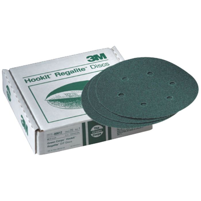 3M™ Green Corps™ Hookit™ Disc Dust Free, 00615, 6 in, 40, 25 discs per carton, 5 cartons per case