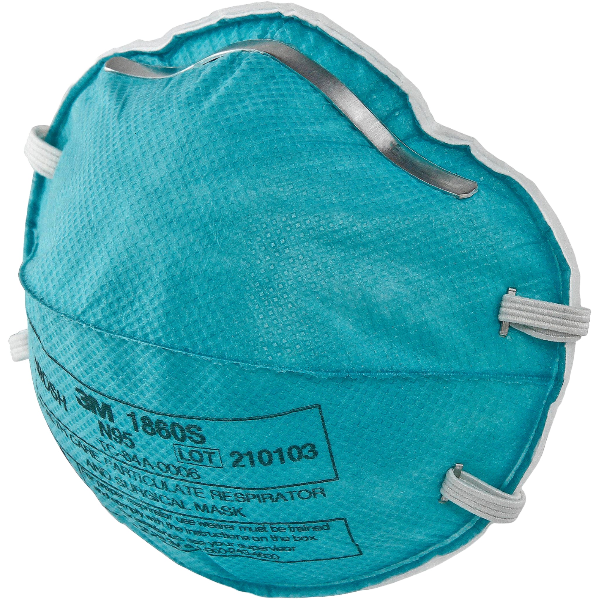 3M 1860S N95 Health Care Particulate Respirator and Surgical Mask Small left side view