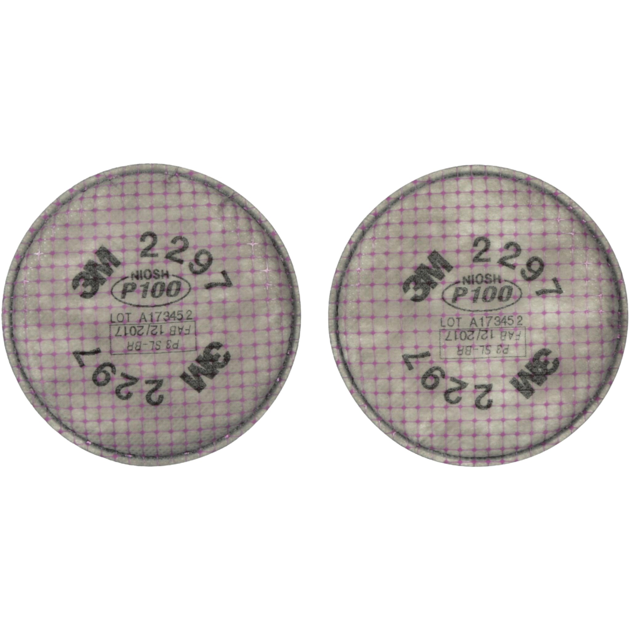 3M 2297 P100 Advanced Particulate Filter with Nuisance Level Organic Vapor Relief front view