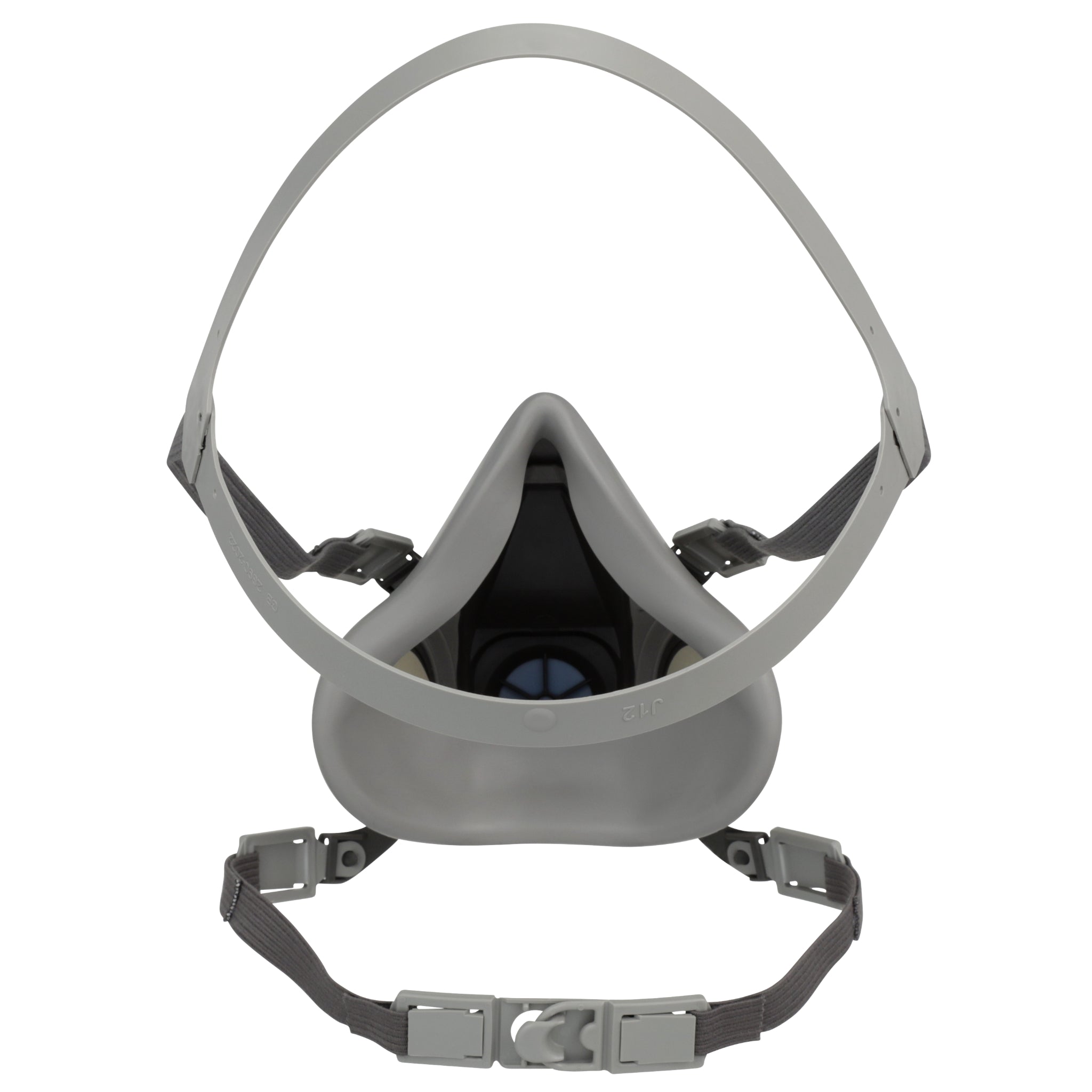 3M 6200 Half Face Reusable Respirator, Gray, back side view