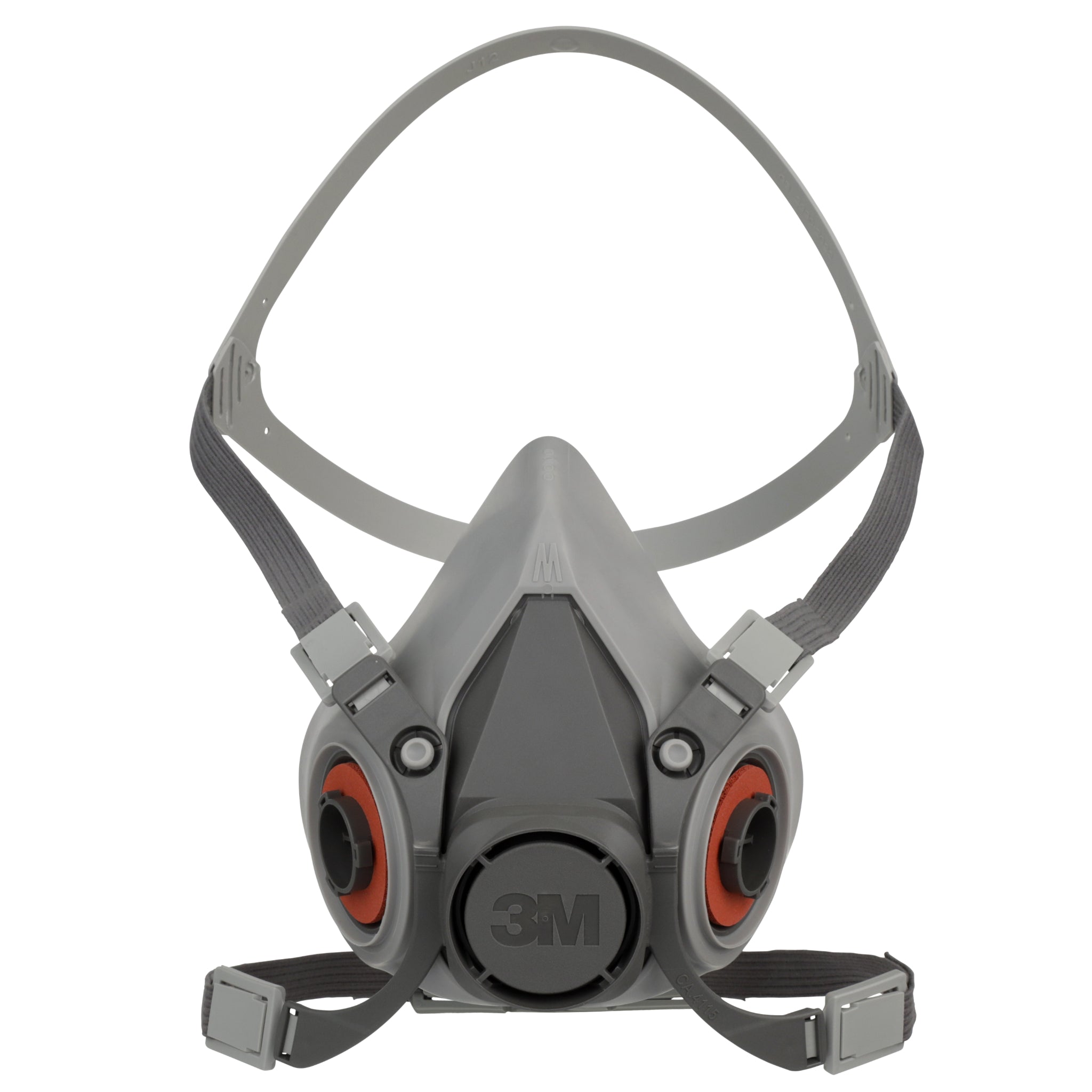 3M 6200 Half Face Reusable Respirator, Gray, front side view