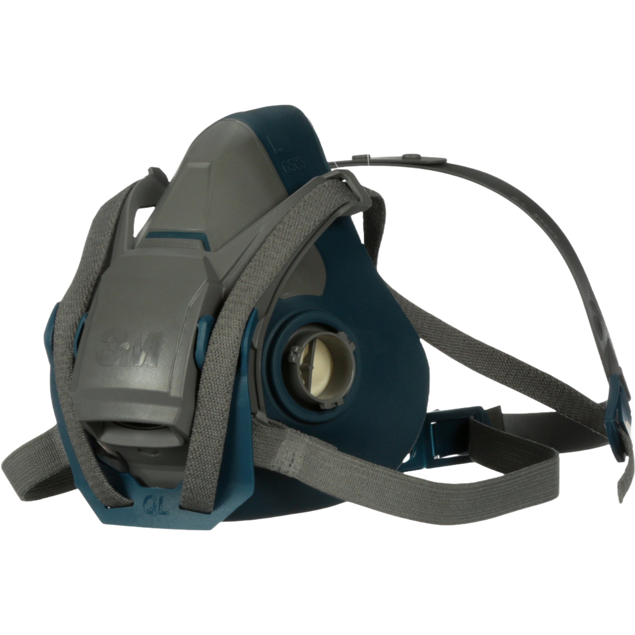 3M 6503QL Rugged Comfort Quick Latch Half Facepiece Reusable Respirator left side view