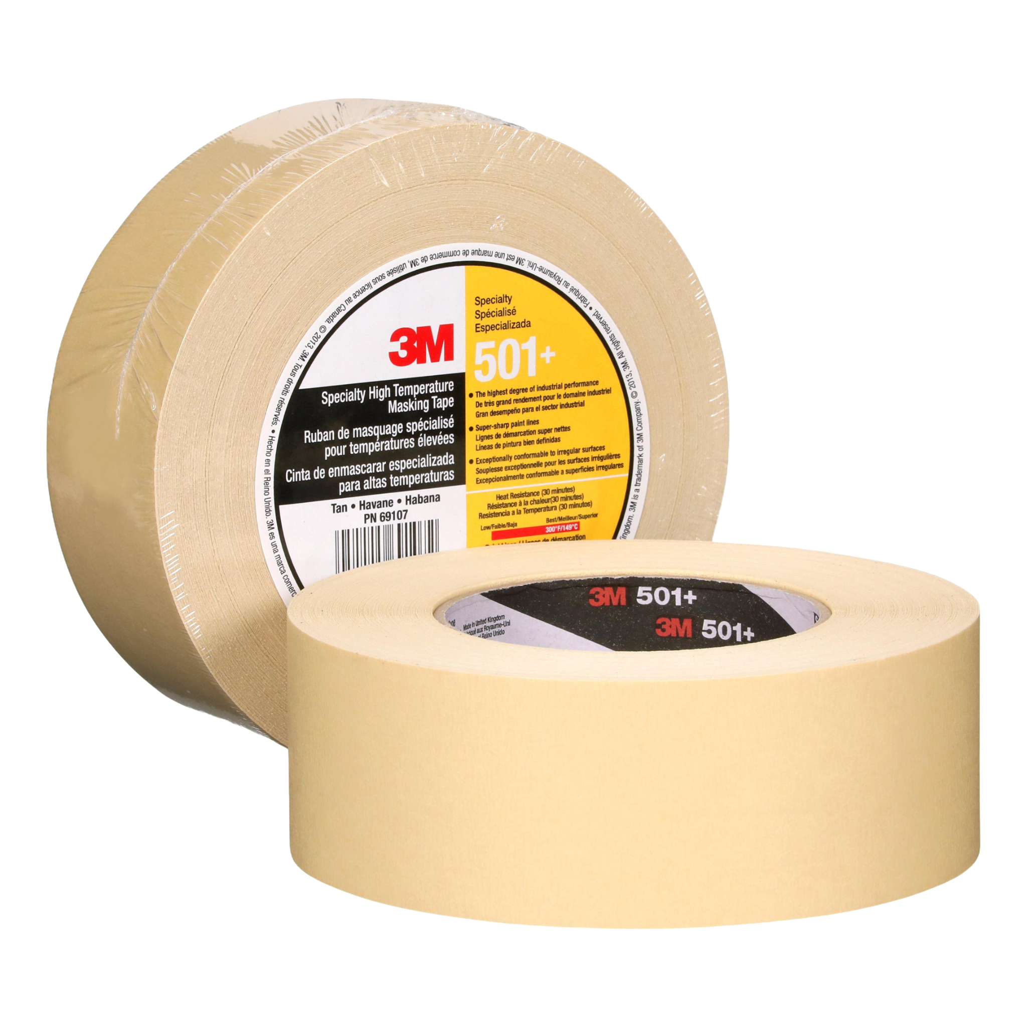 3M Specialty High Temperature Masking Tape 501+ Tan 48 mm x 55 m tenth image