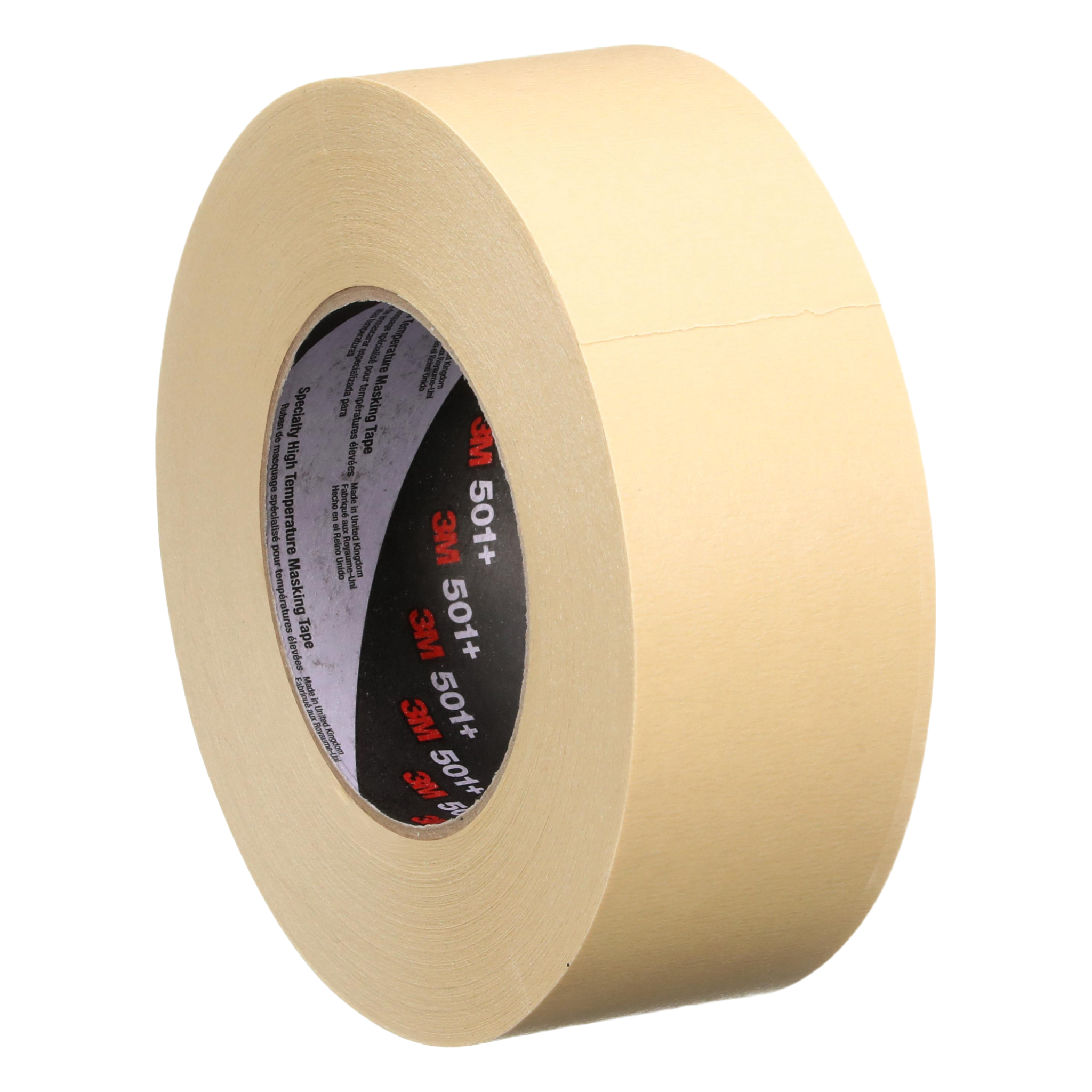 3M Specialty High Temperature Masking Tape 501+ Tan 48 mm x 55 m left side view