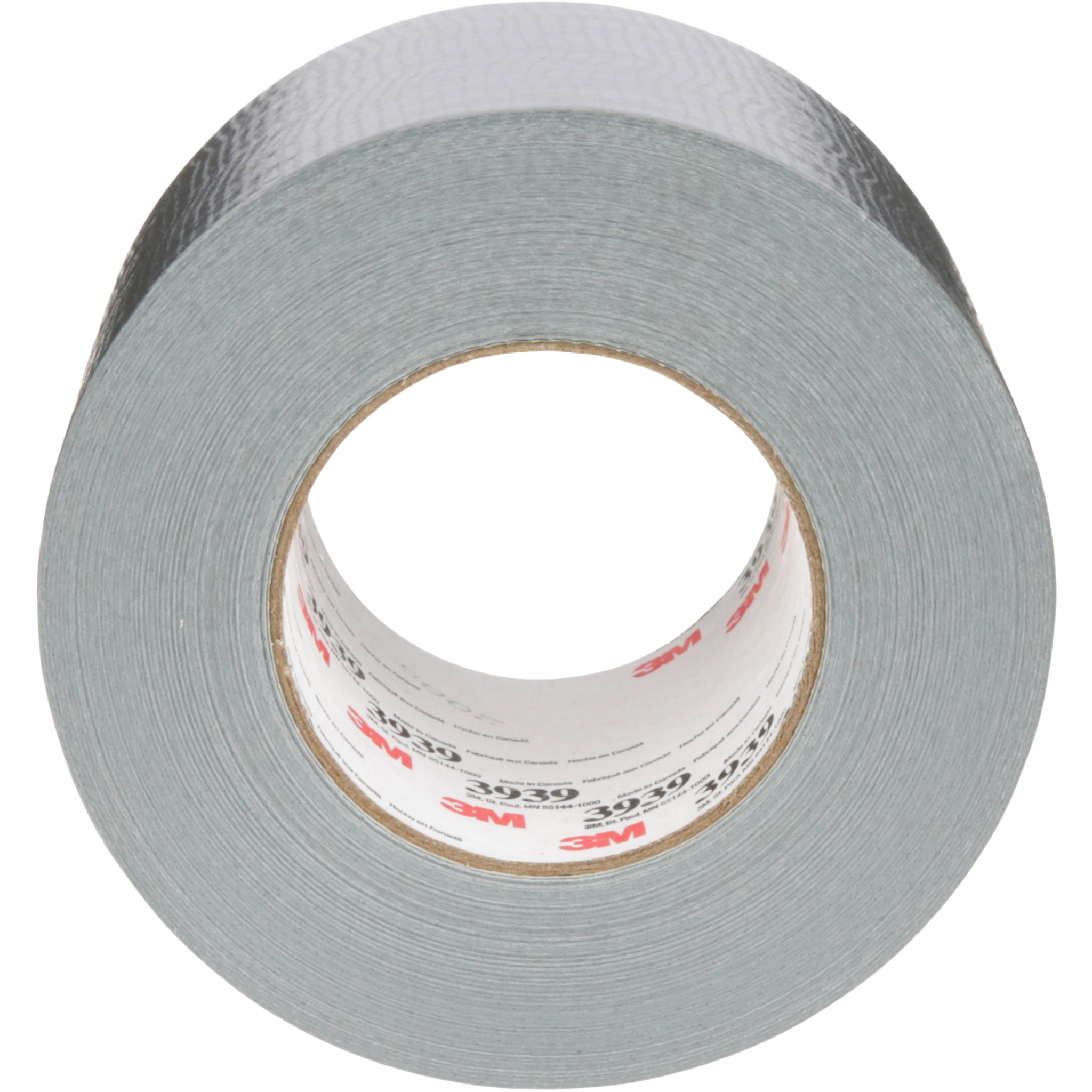 3M Heavy Duty Duct Tape 3939 Silver 96 mm x 54.8 m 9.0 mil front view