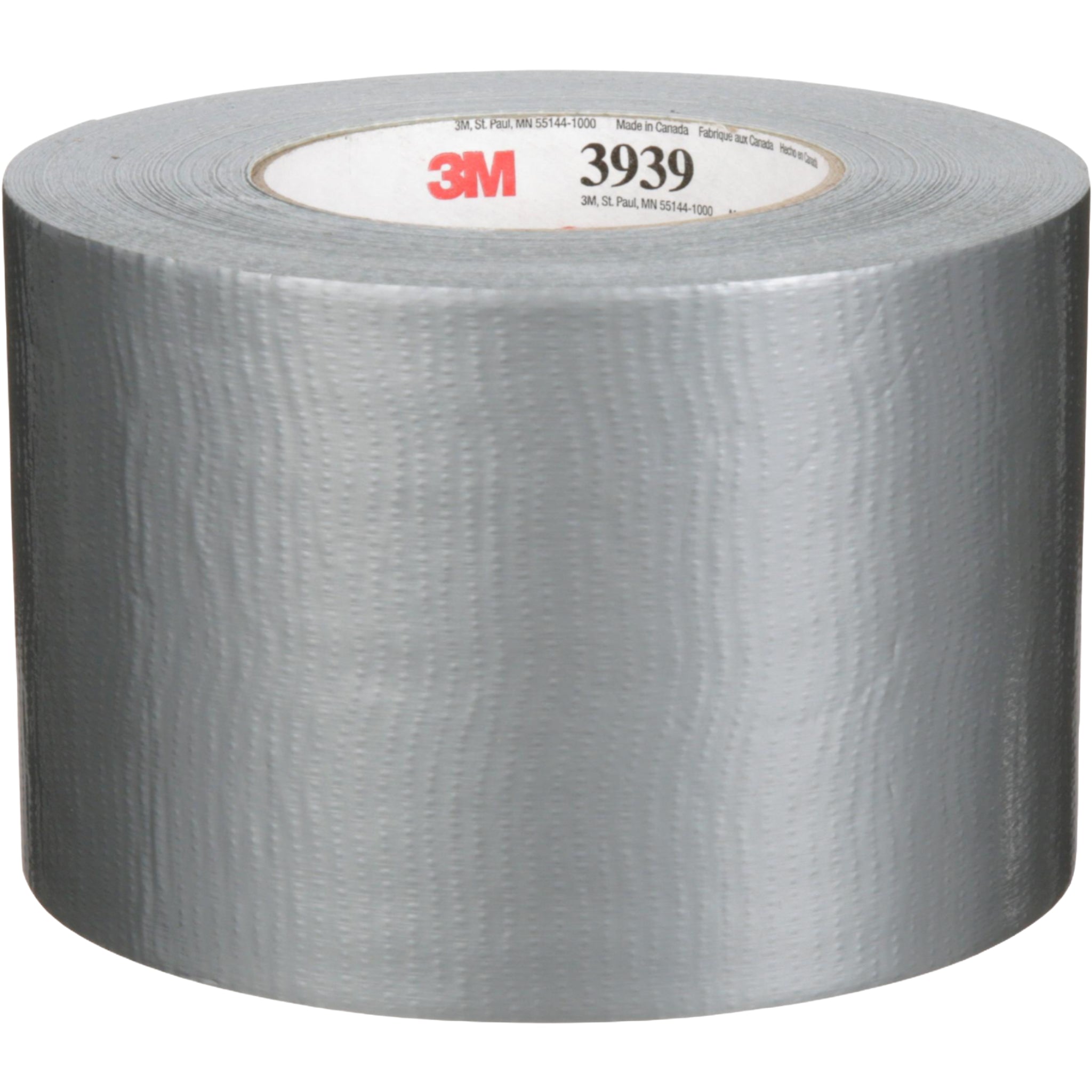 3M Heavy Duty Duct Tape 3939 Silver 96 mm x 54.8 m 9.0 mil top view