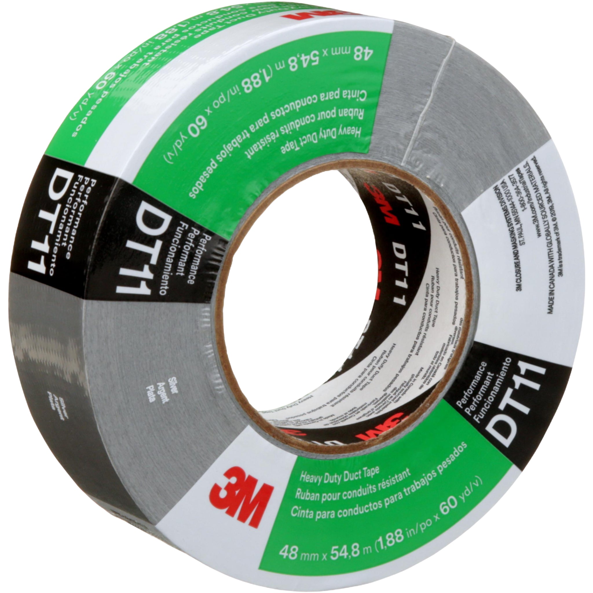 3M Heavy Duty Duct Tape DT11 Silver 48 mm x 54.8 m 11 mil main image