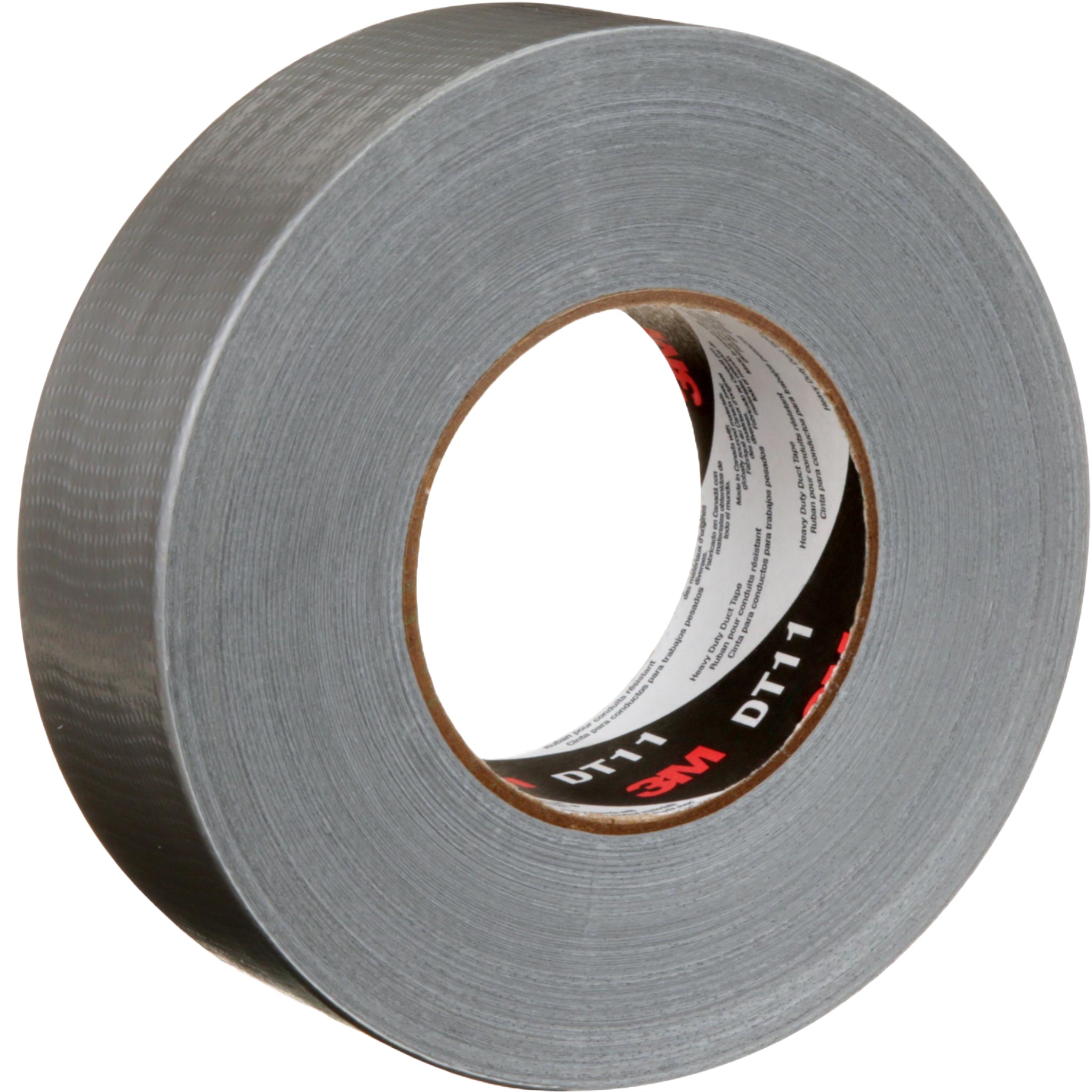 3M Heavy Duty Duct Tape DT11 Silver 48 mm x 54.8 m 11 mil right side view