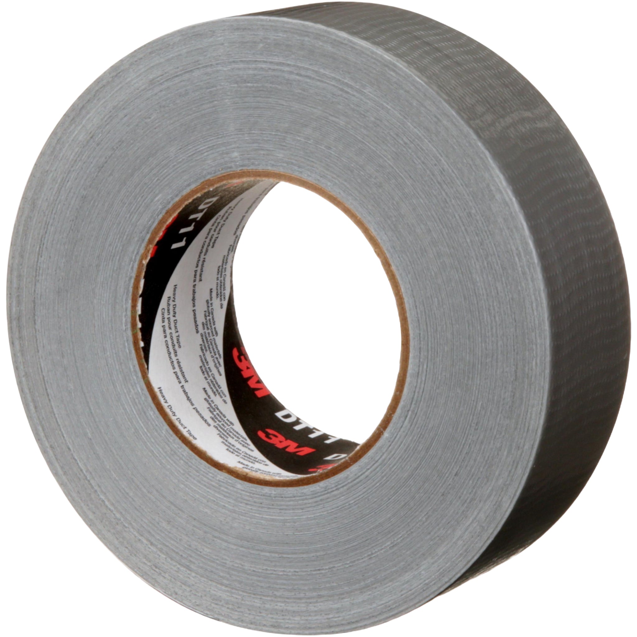 3M Heavy Duty Duct Tape DT11 Silver 48 mm x 54.8 m 11 mil left side view