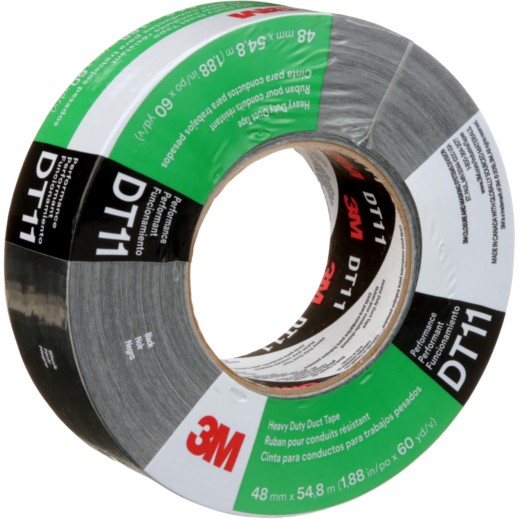 3M Heavy Duty Duct Tape DT11 Black 48 mm x 54.8 m 11 mil main image