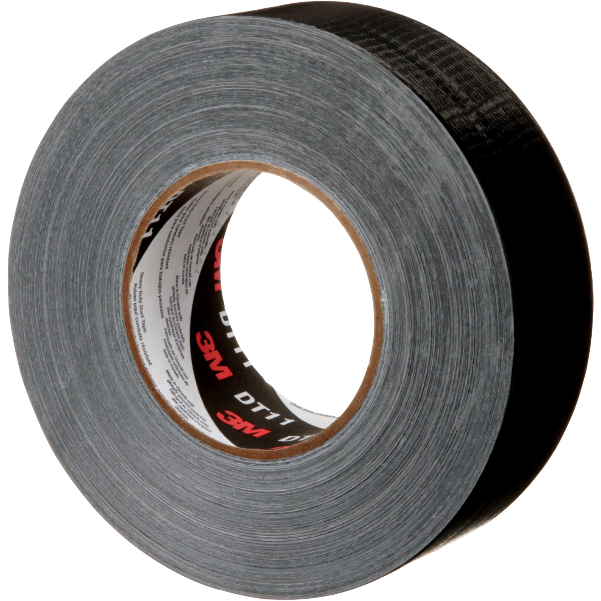 3M Heavy Duty Duct Tape DT11 Black 48 mm x 54.8 m 11 mil left side view