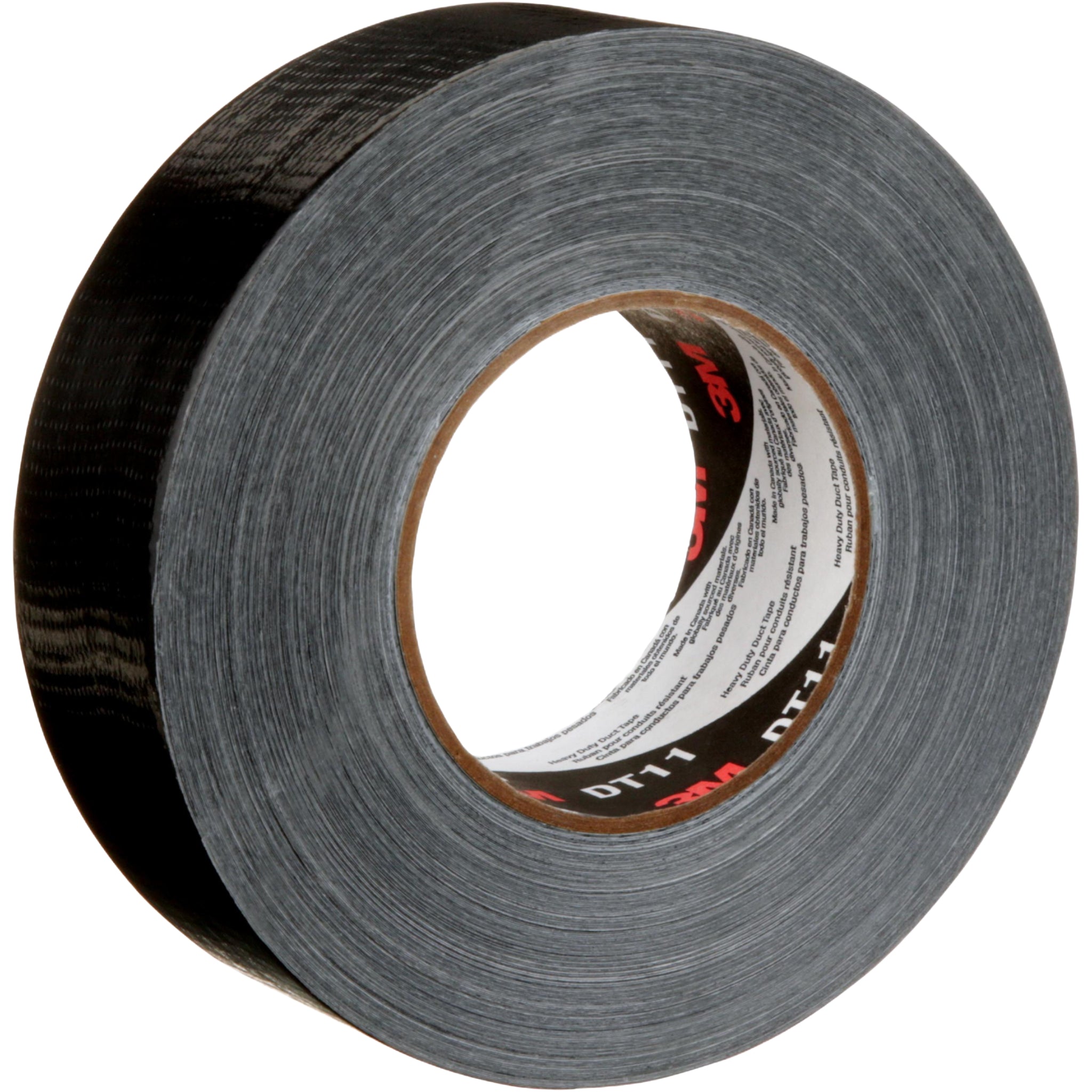 3M Heavy Duty Duct Tape DT11 Black 48 mm x 54.8 m 11 mil right side view