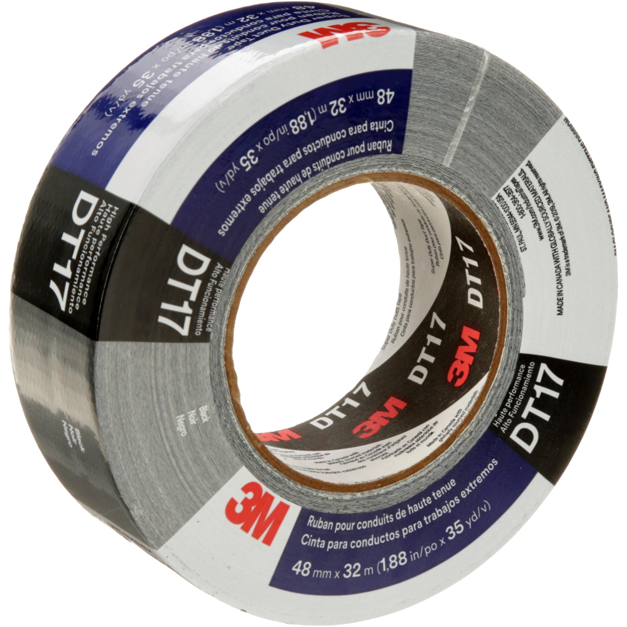 3M Super Duty Duct Tape DT17 Black 48 mm x 32 m 17 mil main image