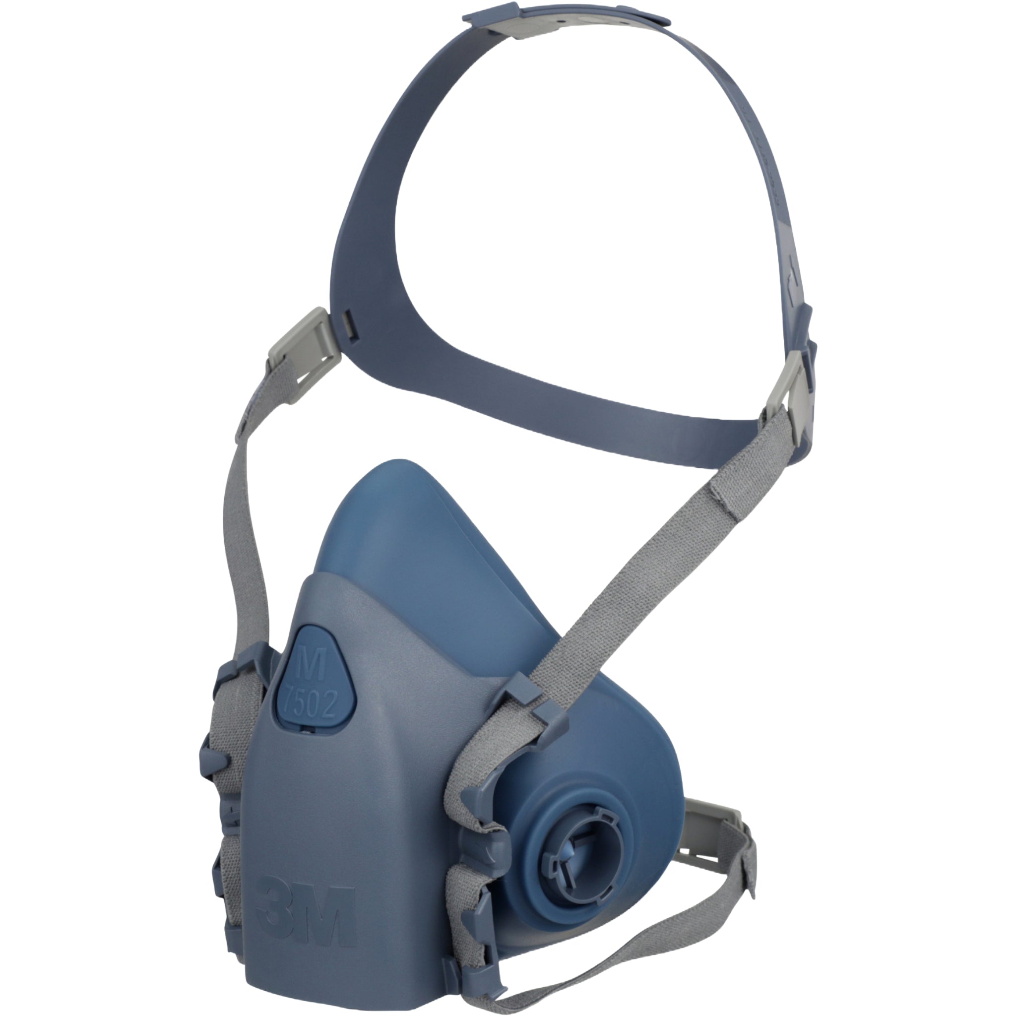 3M 7502 Half Face Reusable Respirator, Blue, Medium left side view