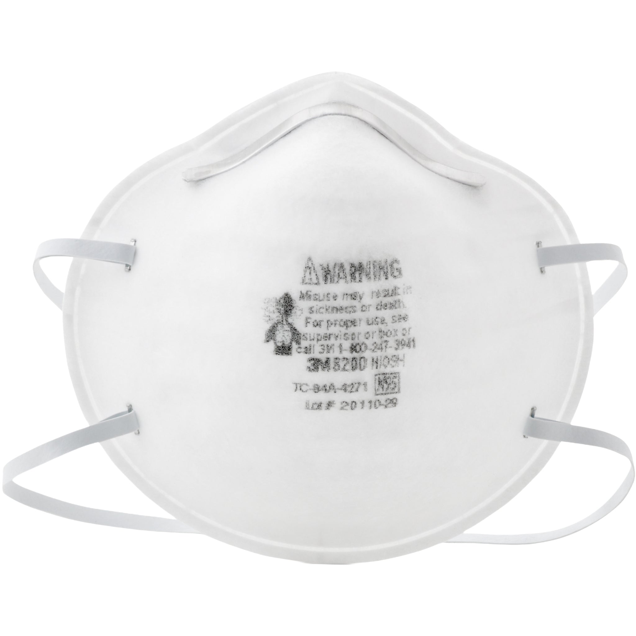 3M 8200 N95 Particulate Respirator front view