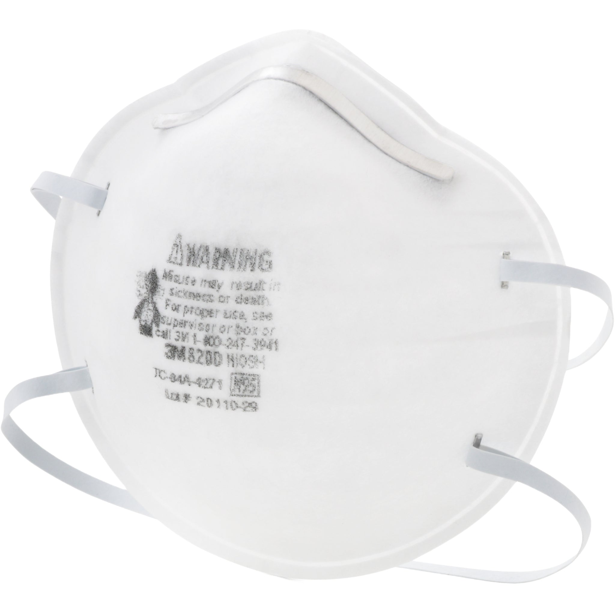 3M 8200 N95 Particulate Respirator left side view