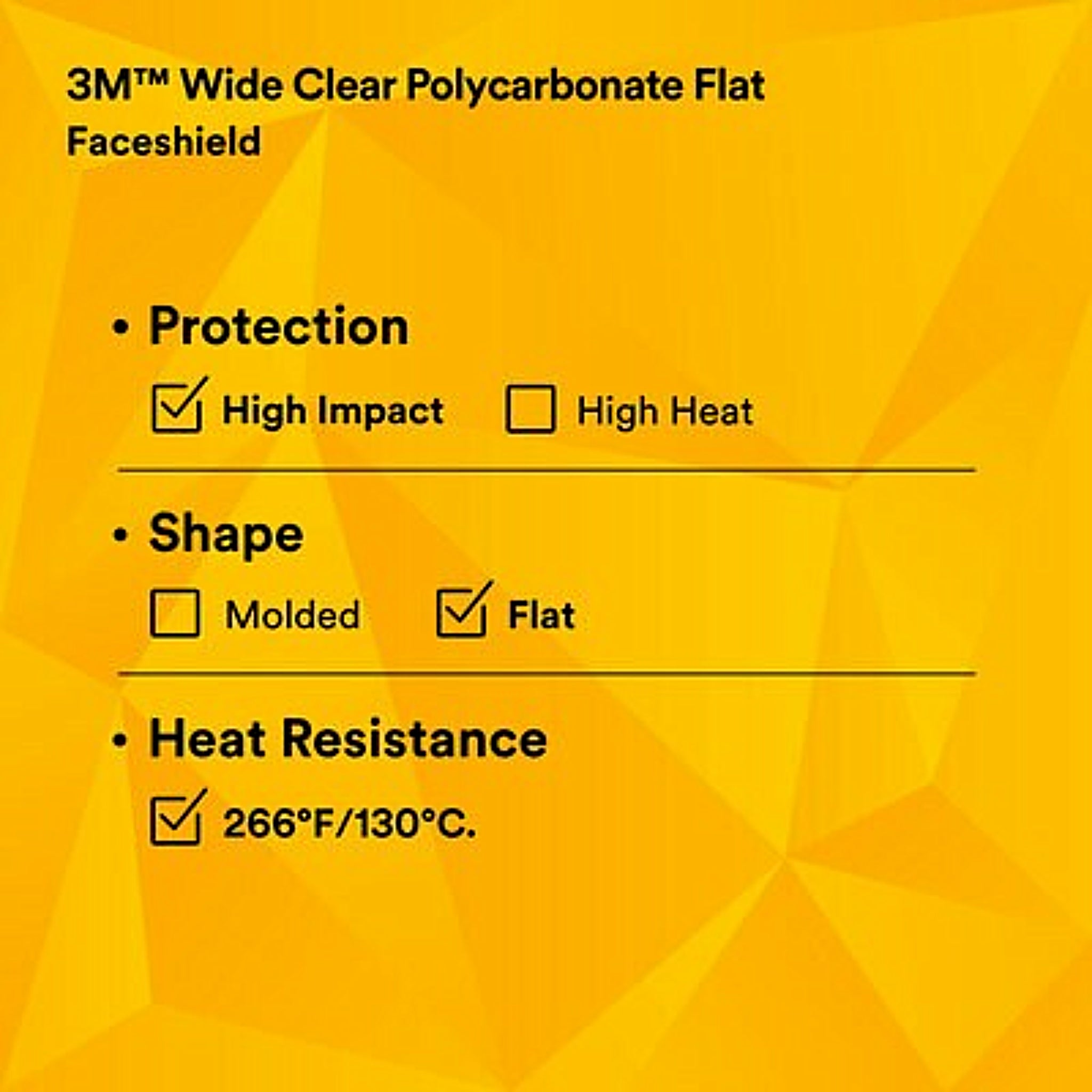 3M 82582-00000 Wide Clear Polycarbonate Faceshield WP96X, Flat Stock, Description