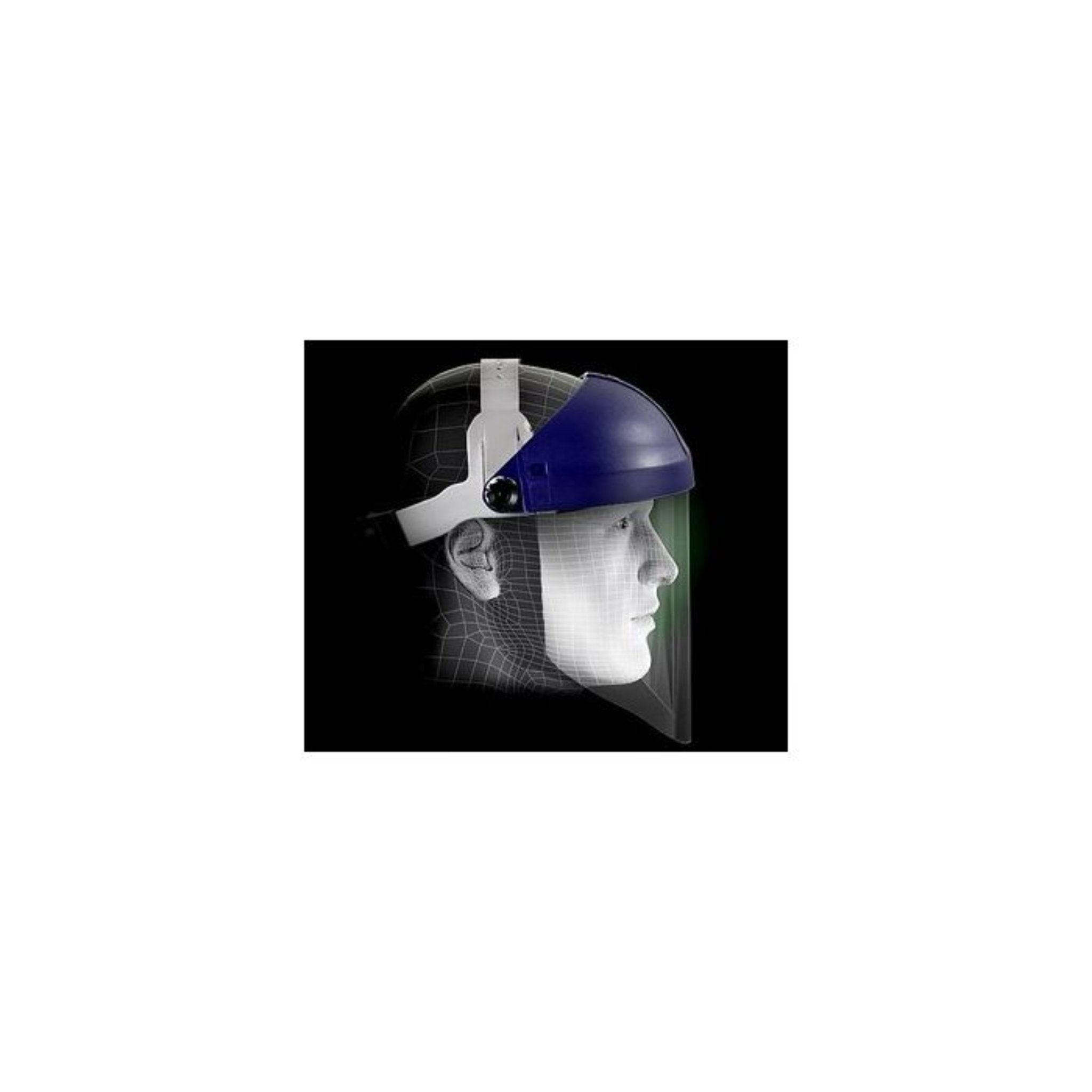 3M™ Ratchet Headgear H8A, 82783-00000, with 3M™ Clear Polycarbonate Faceshield WP96, Side View 2