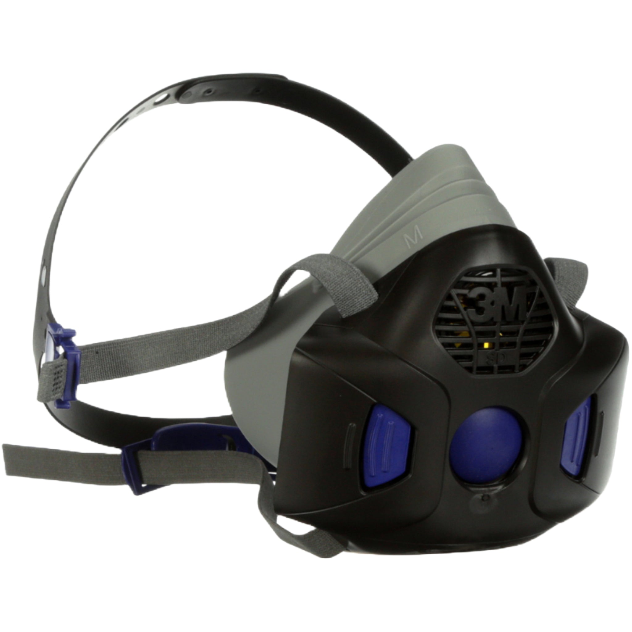 3M HF-802SD Secure Click Half Facepiece Reusable Respirator, Gray, Medium main image