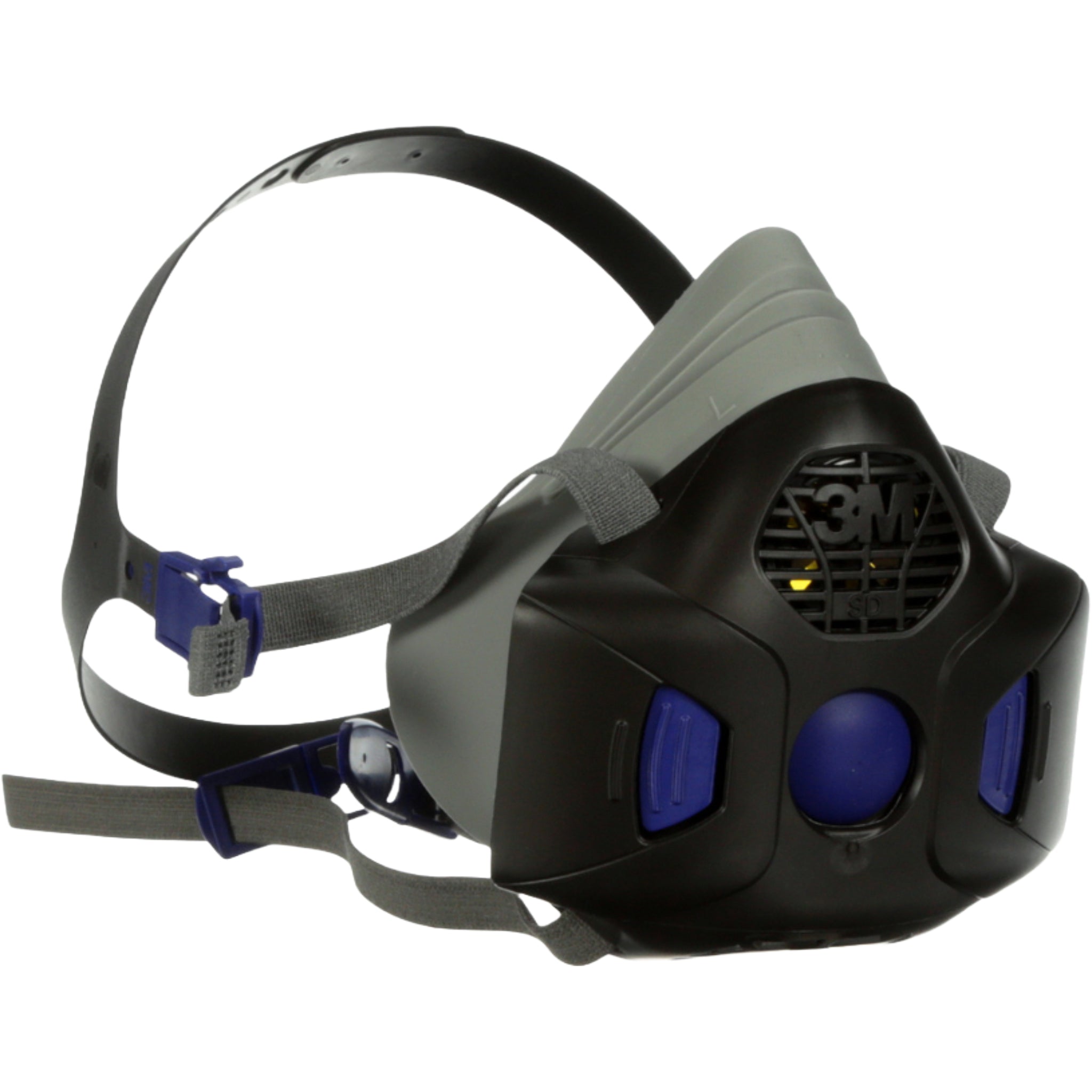 3M HF-803SD Secure Click Half Facepiece Reusable Respirator, Gray, Large main image