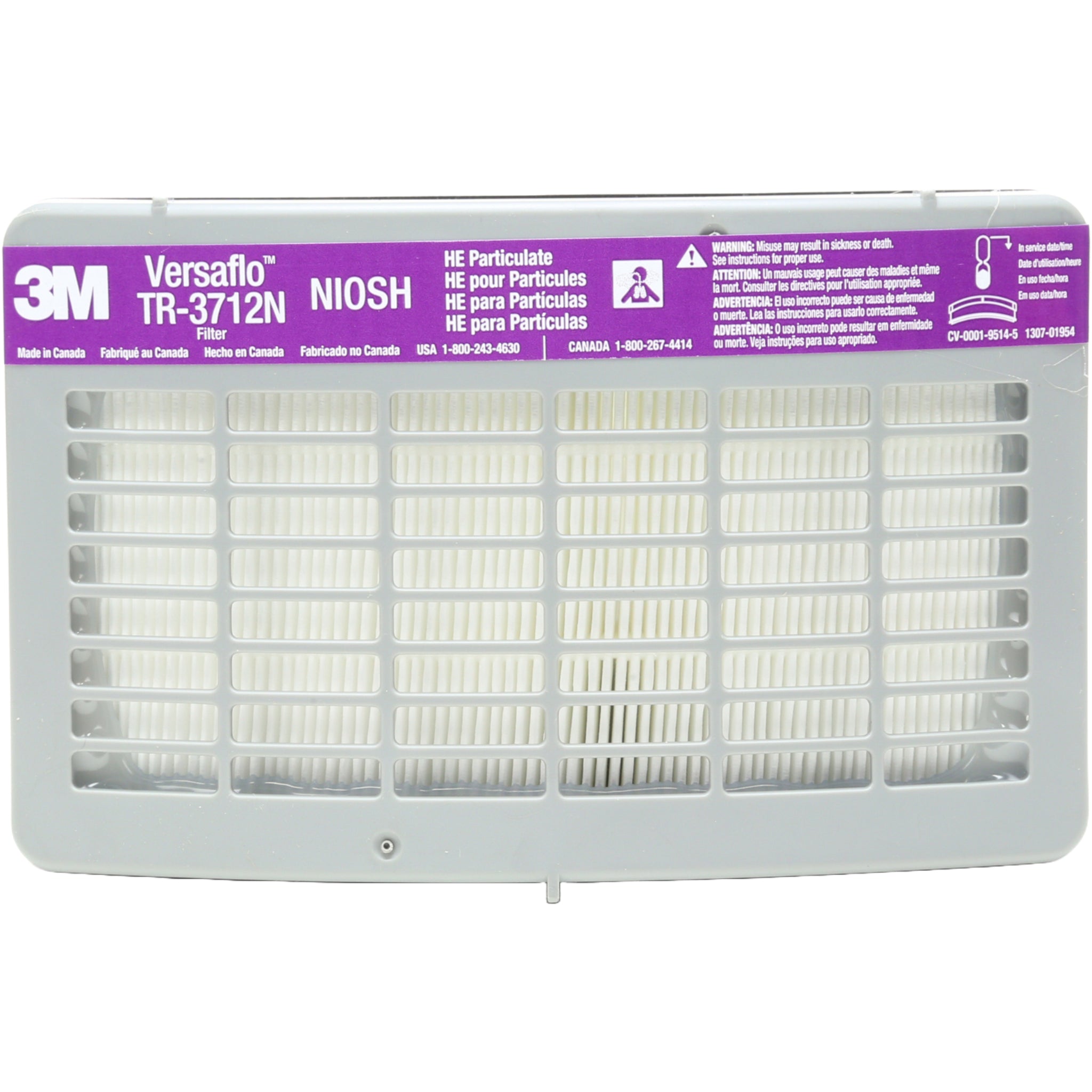 3M Versaflo TR-3712N-40 HE Filter for TR-300 Series PAPR, Gray front view