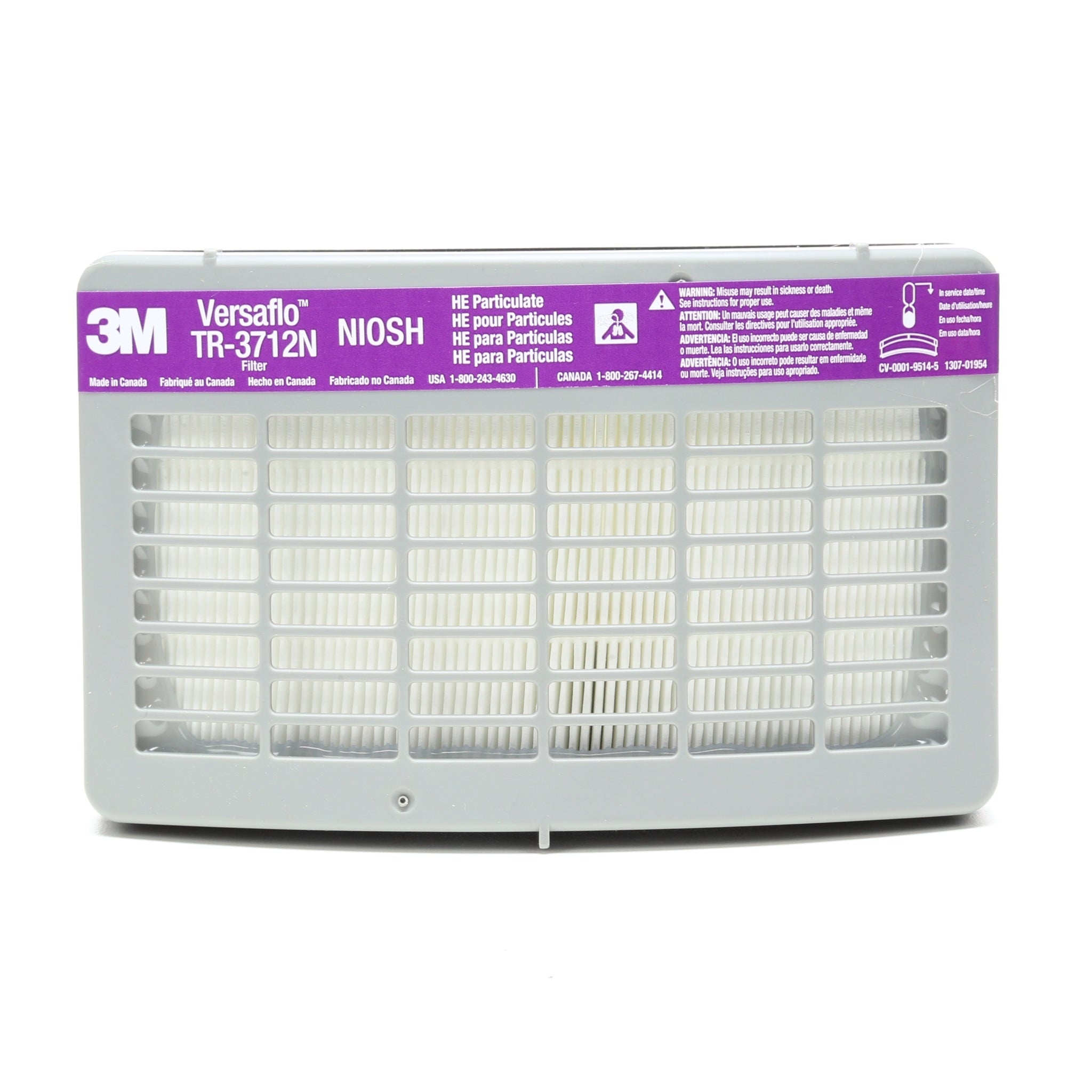 3M Versaflo TR-3712N-5 High Efficiency Filter, front view, main image