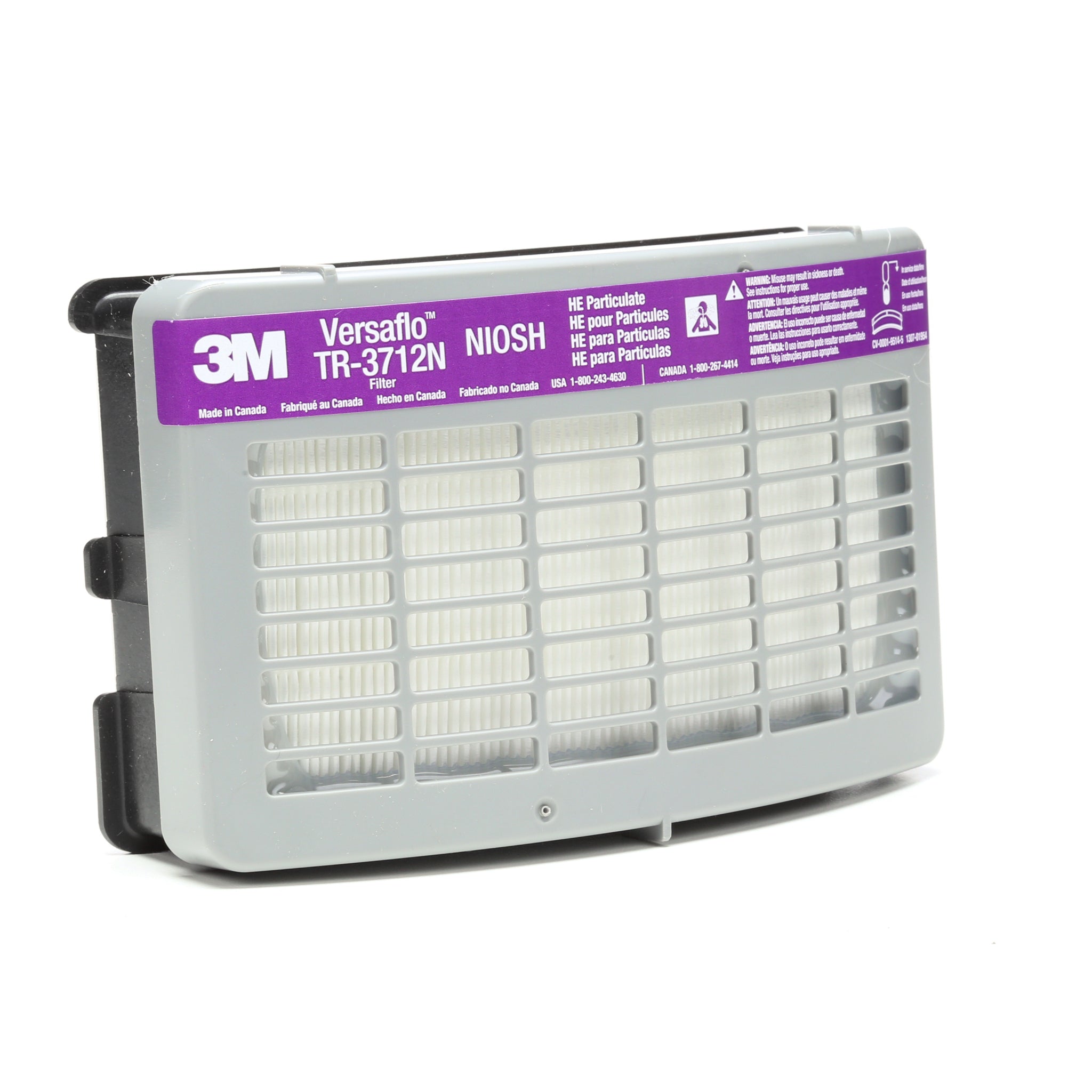 3M™ Versaflo TR-3712N-5 High Efficiency Filter, left side view