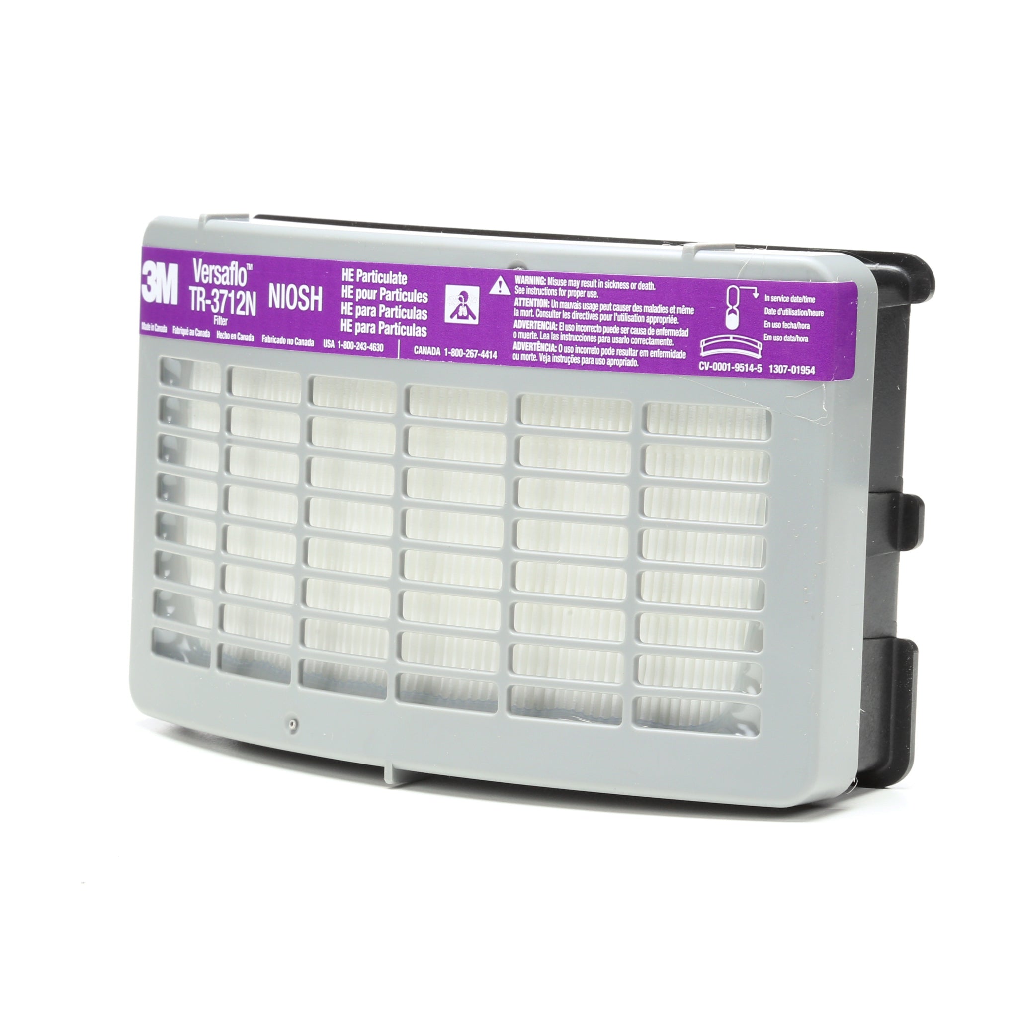 3M™ Versaflo TR-3712N-5 High Efficiency Filter, right side view