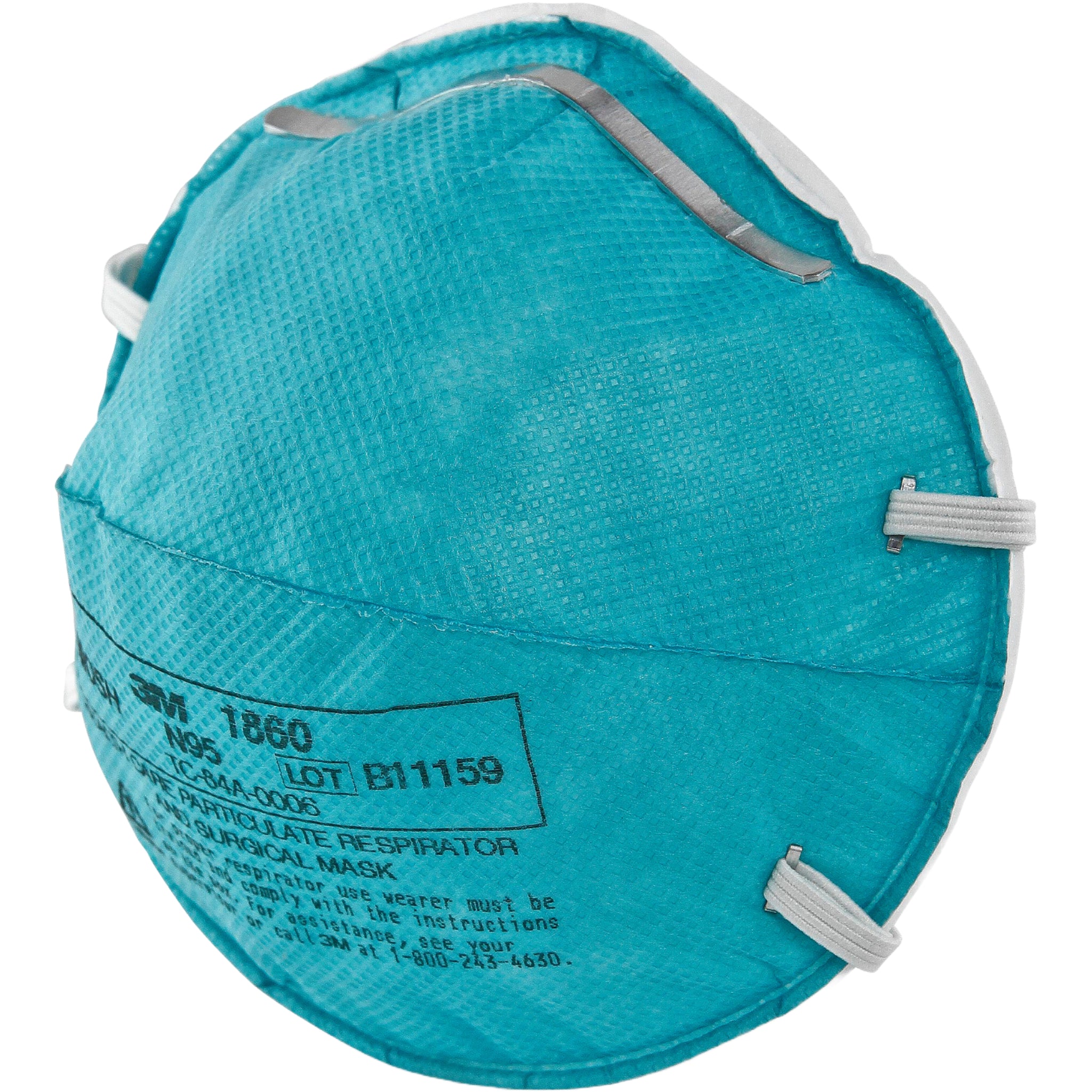 3M 1860 N95 Health Care Particulate Respirator and Surgical Mask left side view