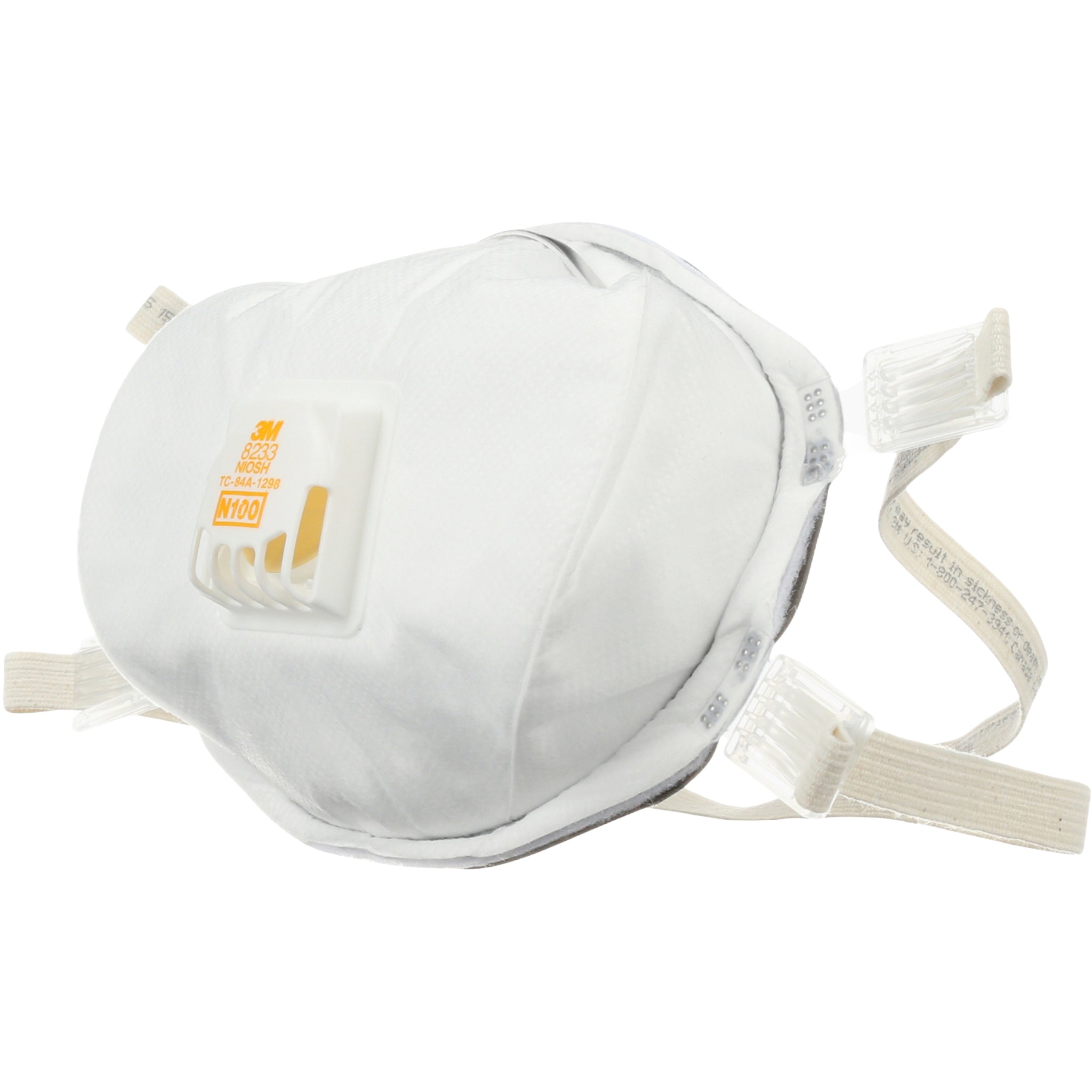 3M 8233 N100 Particulate Respirator Mask left side view