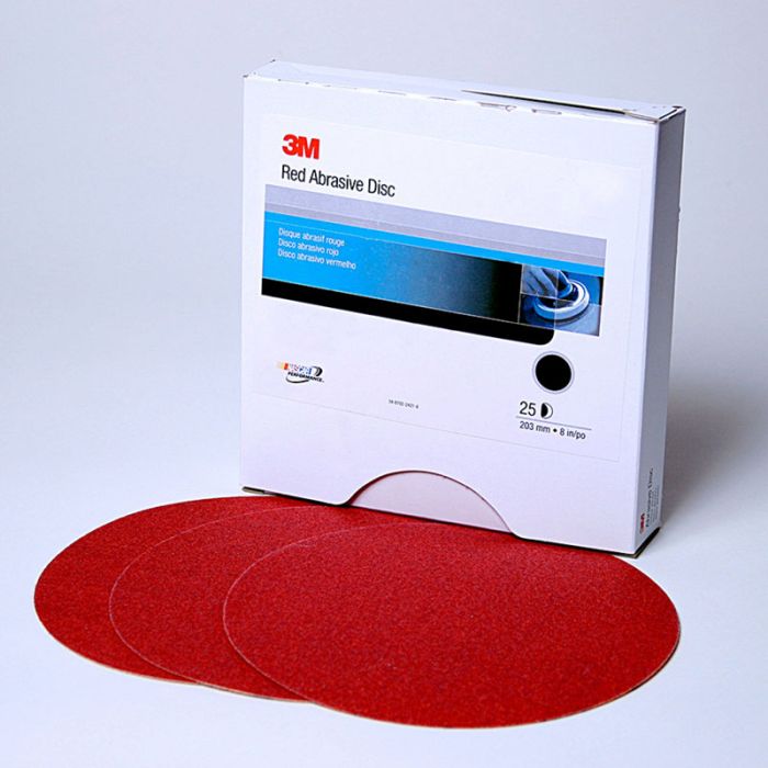 3M™ Red Abrasive Stikit™ Disc, 01101, 8 in, 40, 25 discs per carton, 5 cartons per case