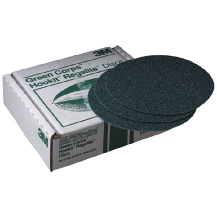 3M™ Green Corps™ Hookit™ Regalite™ Disc, 00524, 8 in, 40 grade, 25 discs per carton, 5 cartons per case