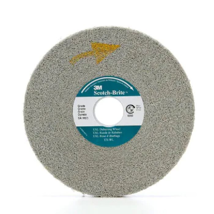 3M Scotch-Brite 7000000734 EXL Deburring Wheel, XL-WL, 8A Medium, Gray, 6 in x 1 in x 1 in, Case of 3