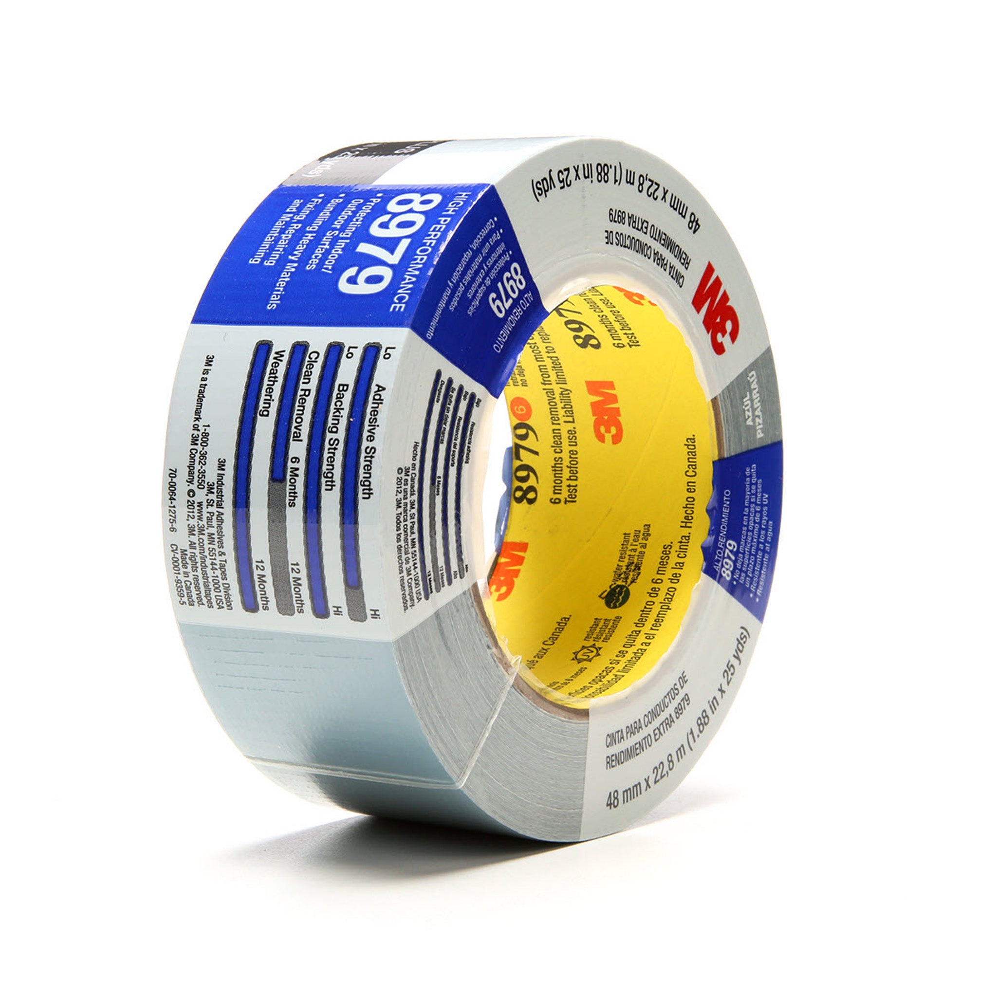 3M Performance Plus Duct Tape 8979 Slate Blue 48 mm x 22.8 m 12.1 mil, 1 Roll