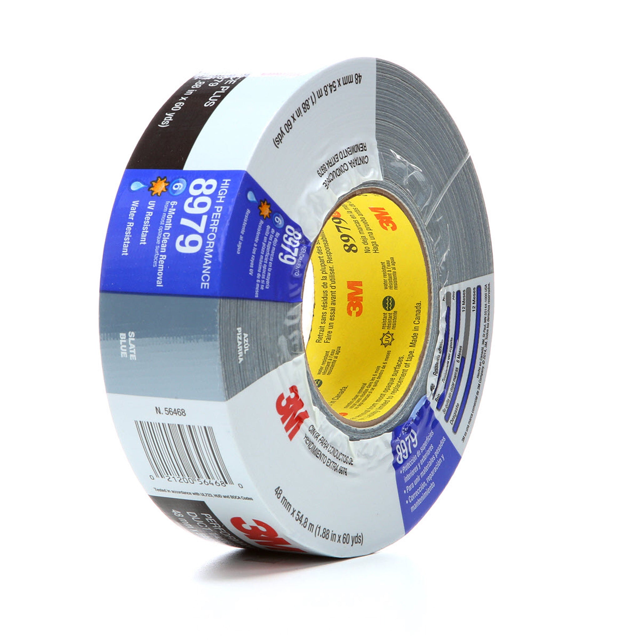 3M Performance Plus Duct Tape 8979 Slate Blue 48 mm x 54.8 m 12.1 mil, 1 Roll