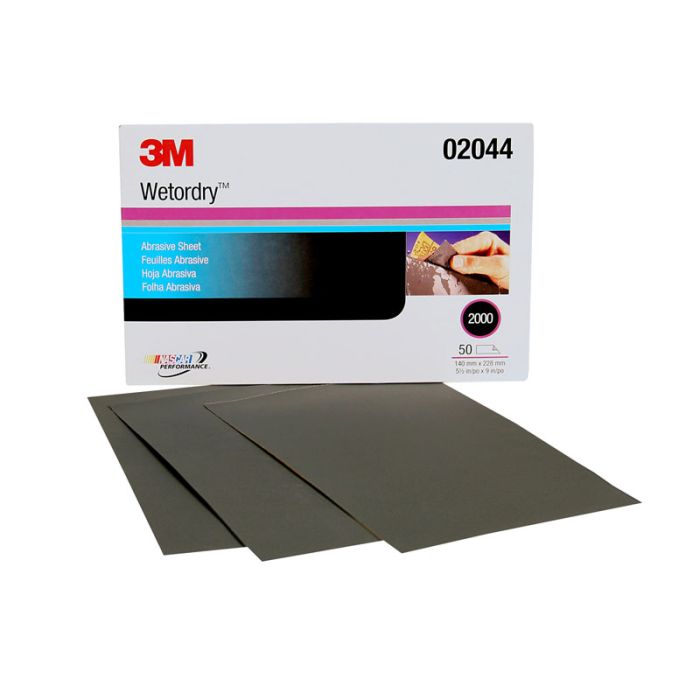 3M™ Wetordry™ Abrasive Sheet, 02021, 1000, 5 1/2 in x 9 in, 50 sheets per carton, 5 cartons per case