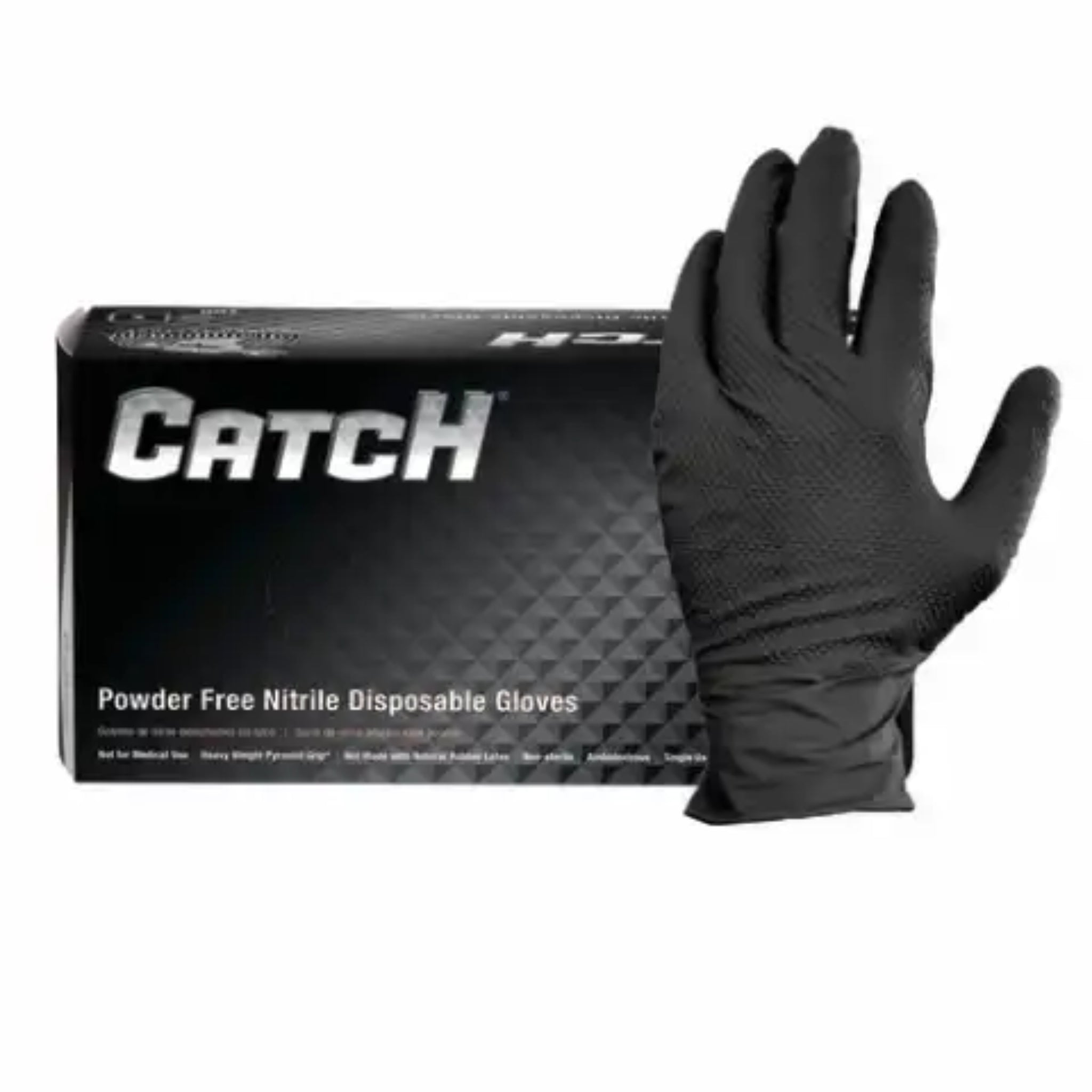 Hospeco ProWorks Catch GL-NT107BKF Nitrile Powder Free Textured Gloves