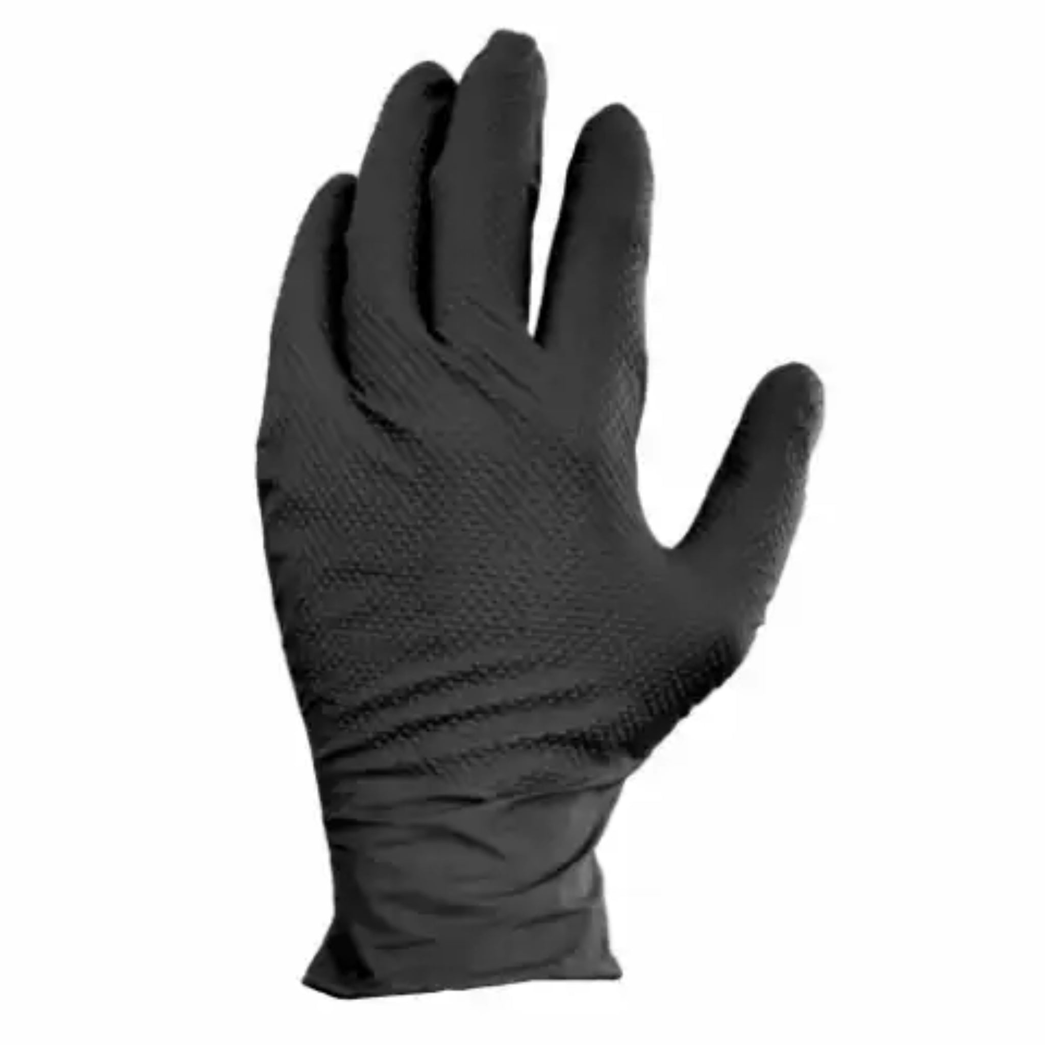 Hospeco ProWorks Catch GL-NT107BKF Nitrile Powder Free Textured Gloves, single glove image