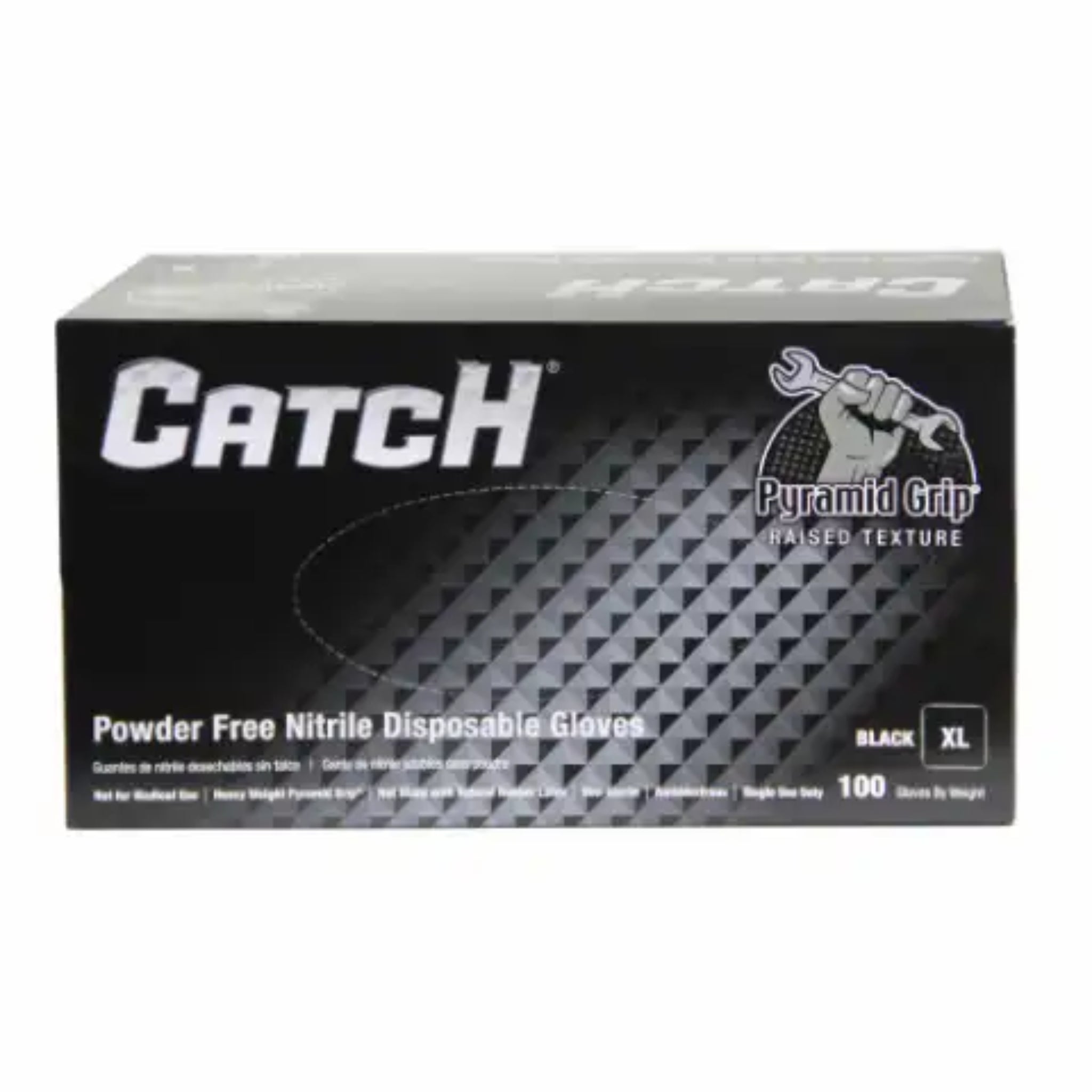 Hospeco ProWorks Catch GL-NT107BKF Nitrile Powder Free Textured Gloves, box view