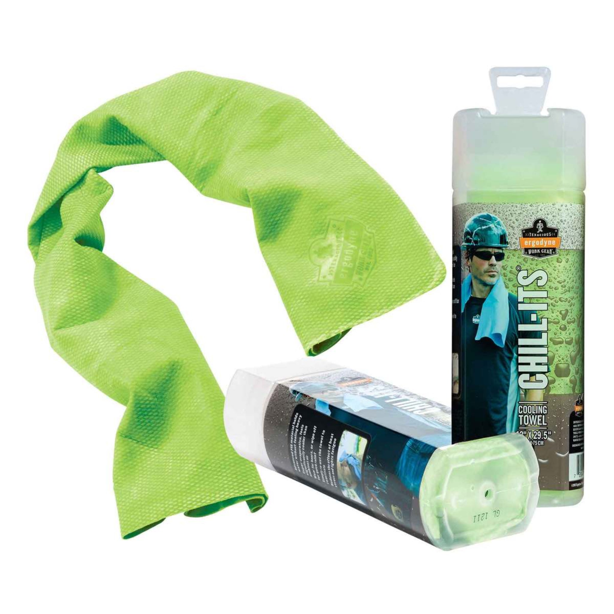 Ergodyne 12439 Chill-Its 6602 PVA Towel, Hi-Vis Green, 1 Each