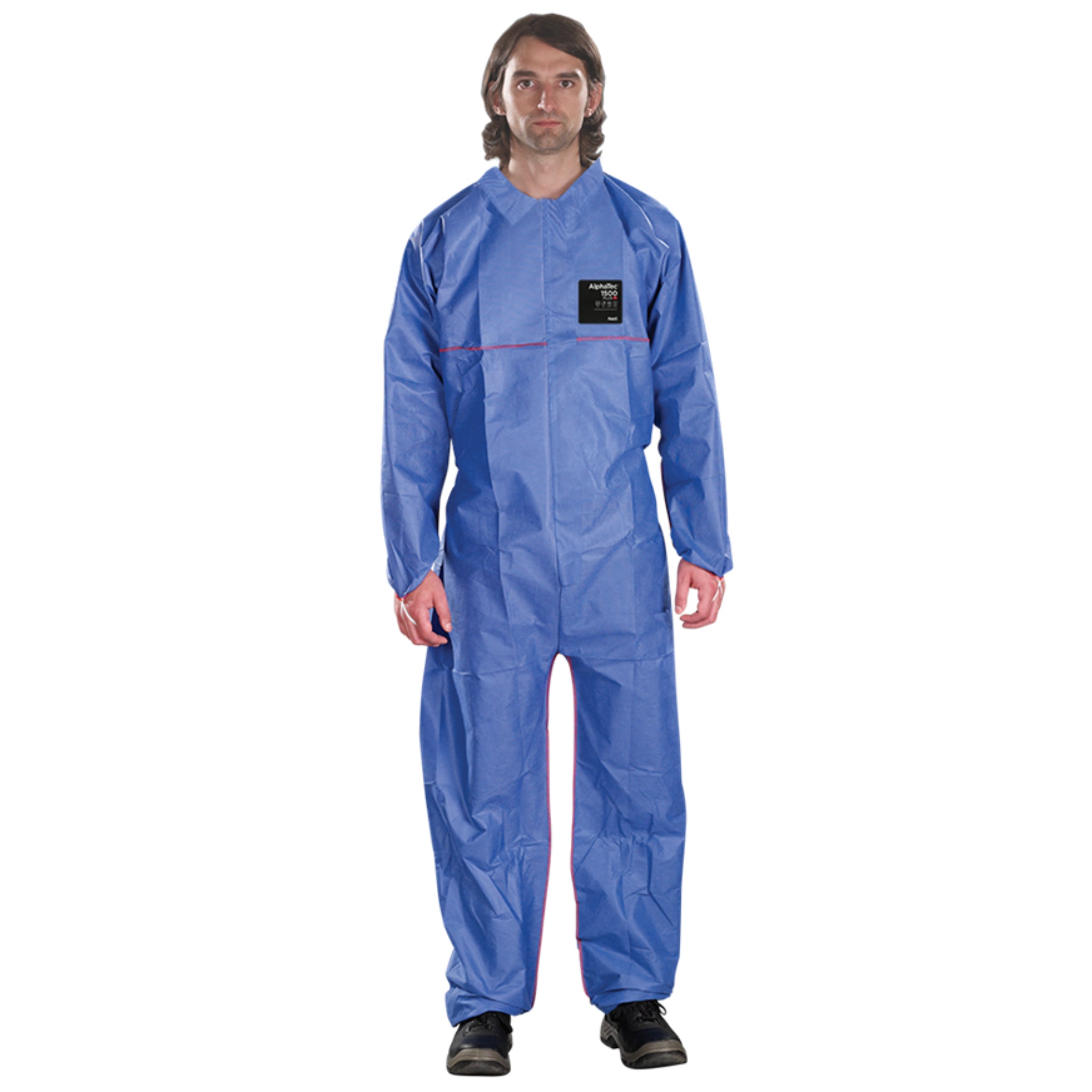 Ansell NR17-S-92-103 AlphaTec 1500 PLUS FR Stitched Model 103 Coverall, Blue, Case of 25, Main Image