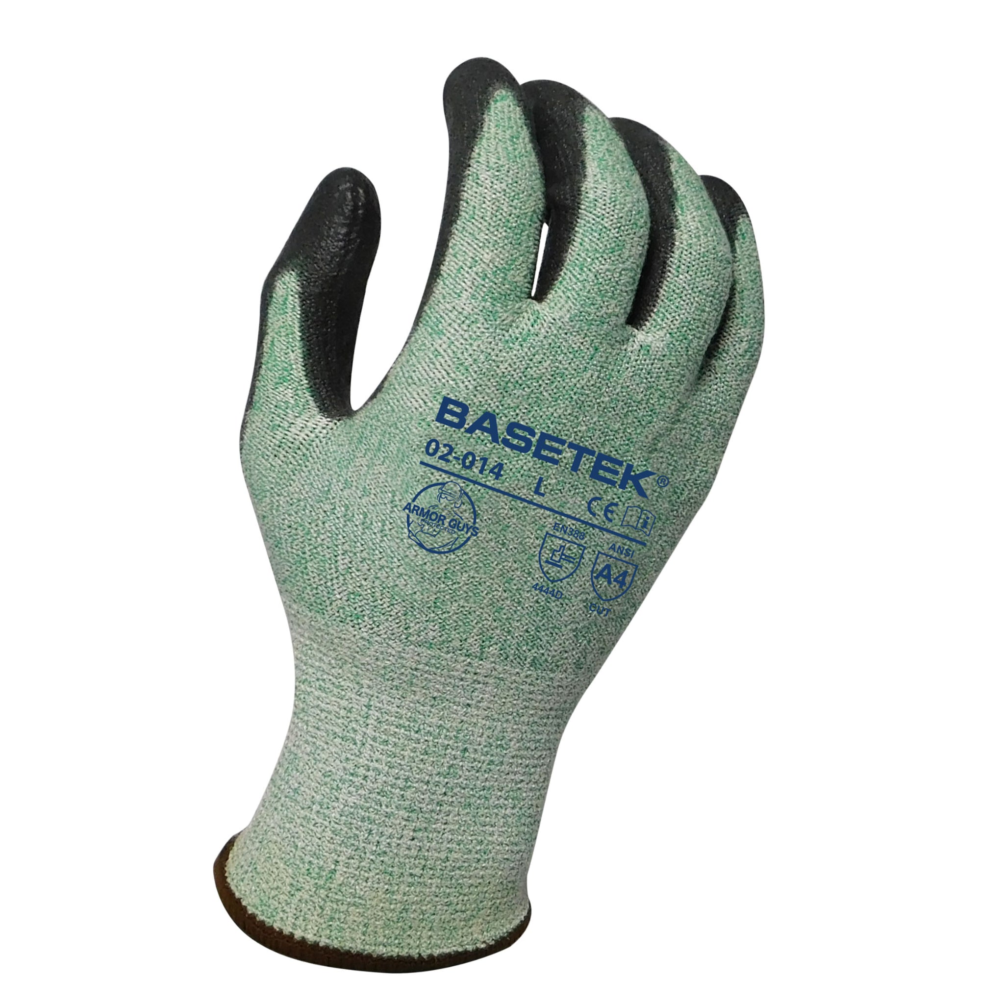 Armor Guys 02-014 Basetek Excel Work Glove, Green, Pair of 12, Main Image