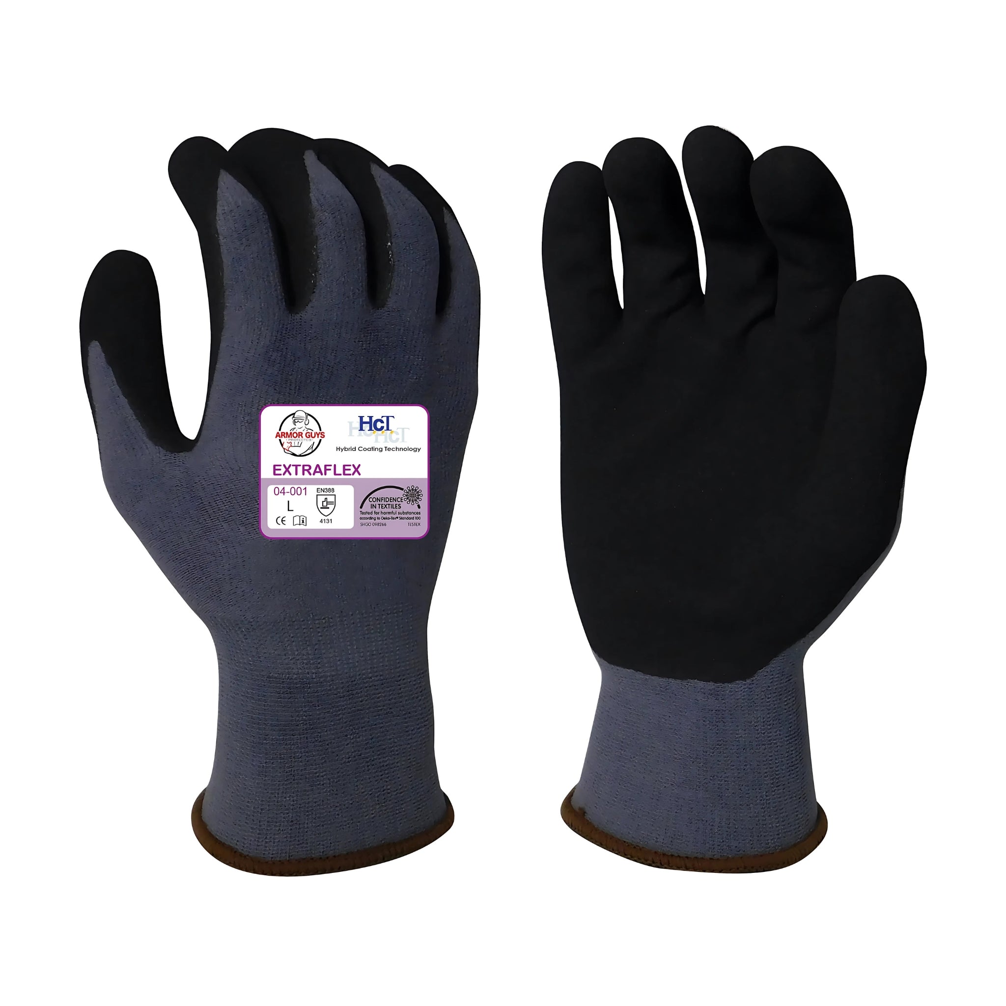 Armor Guys 04-001 ExtraFlex Work Gloves, Gray, 1 Pair, Back View