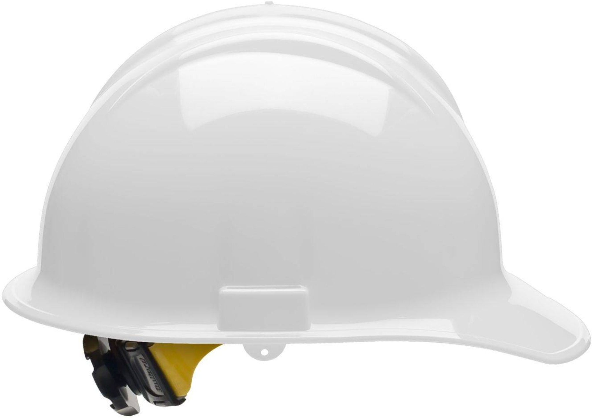 Bullard 30WHR White HDPE Cap Style Hard Hat With 6 Point Ratchet Suspension, 1 Each, Right Side View