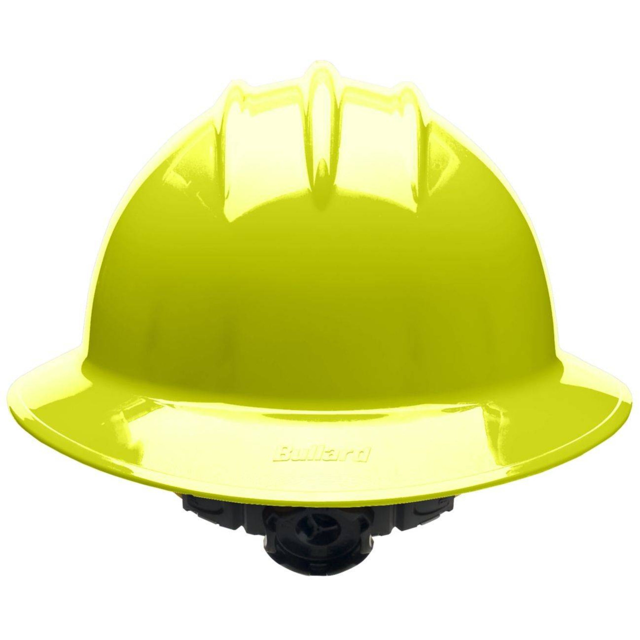 Bullard C33 33HYR 6pt Ratchet Classic Full Brim Style Hi-Viz Yellow Hard Hat 20/Case, Front View