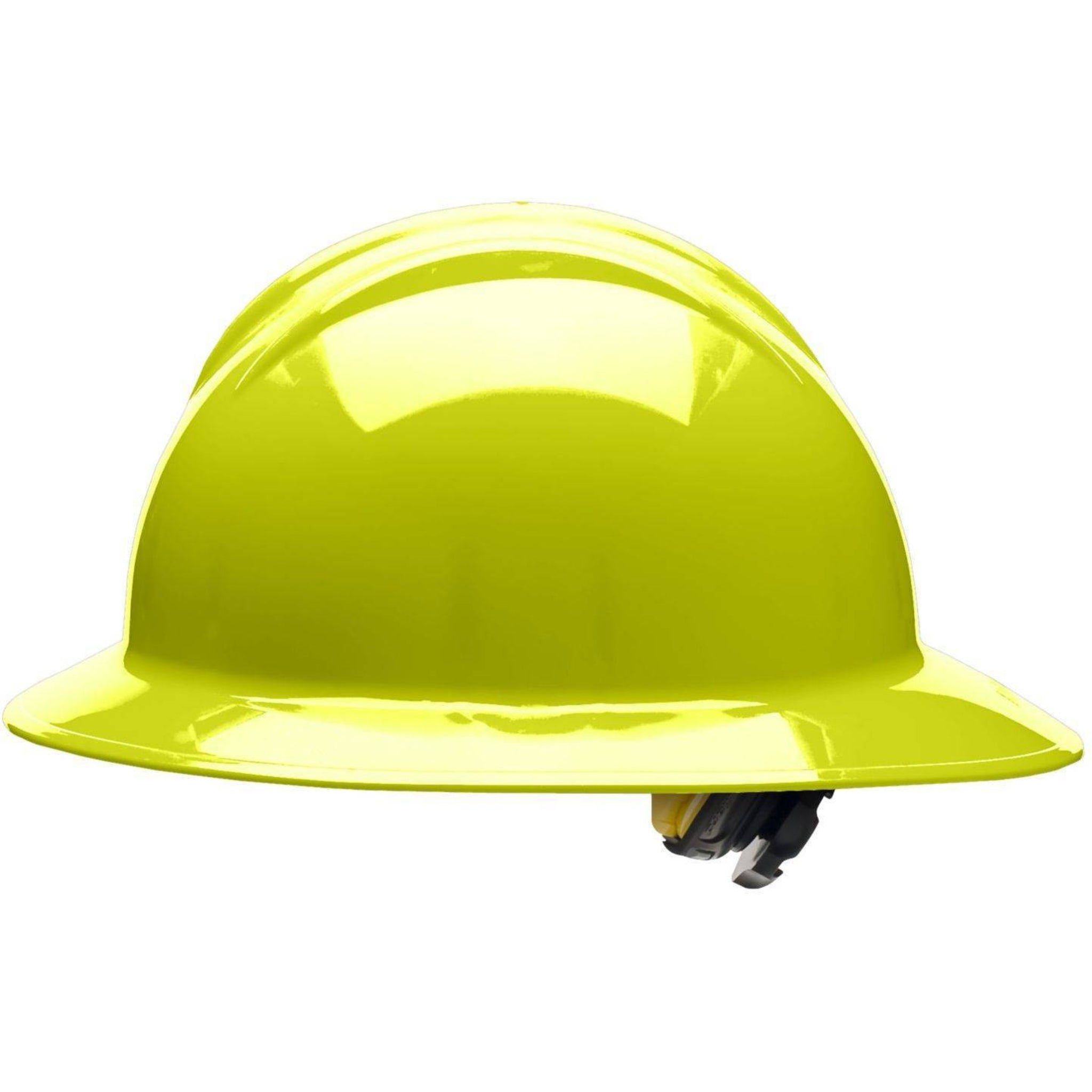 Bullard C33 33HYR 6pt Ratchet Classic Full Brim Style Hi-Viz Yellow Hard Hat 20/Case, Side View 1